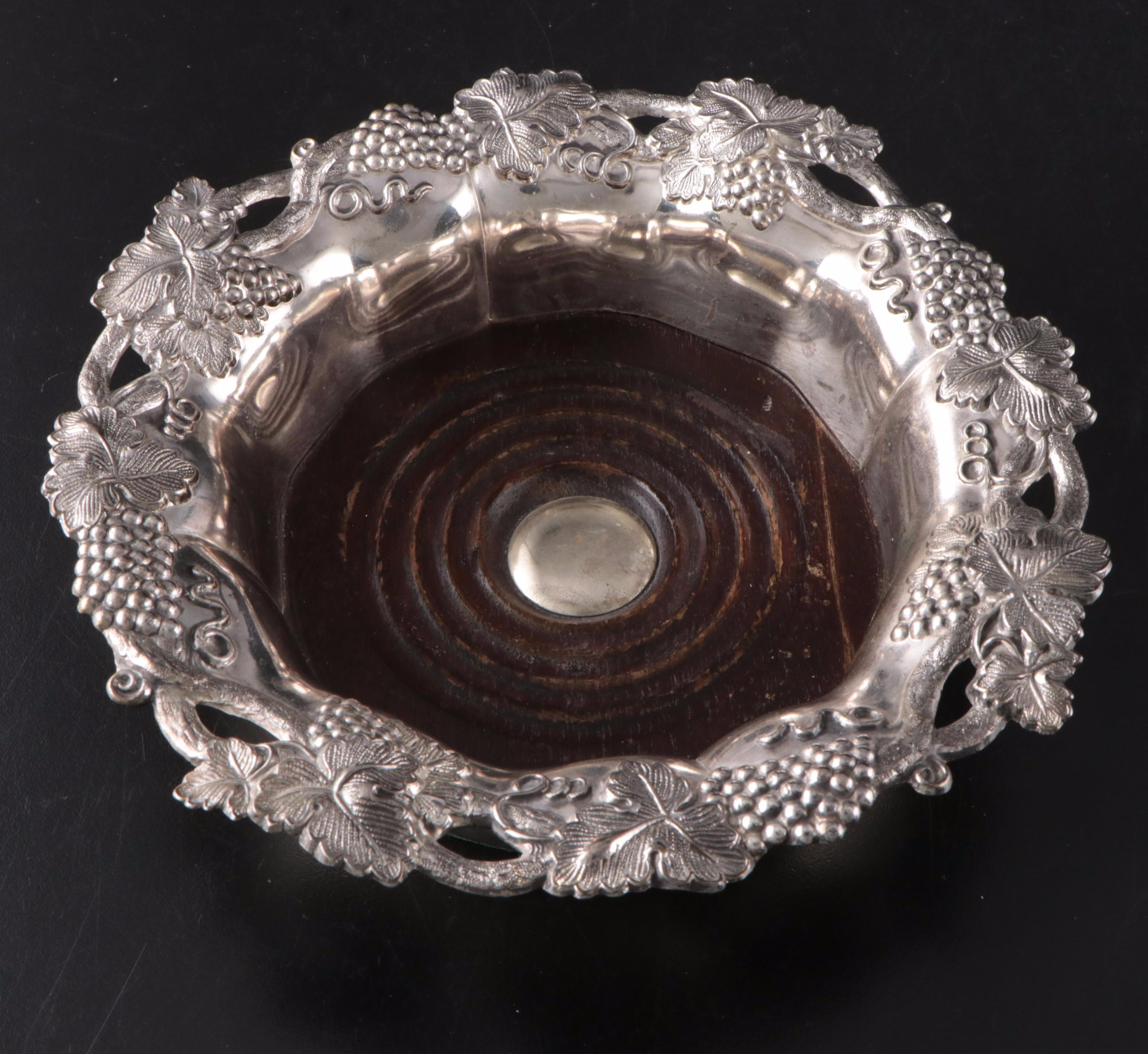 Poole with Other Silver Plate Wine Coasters and Dishes