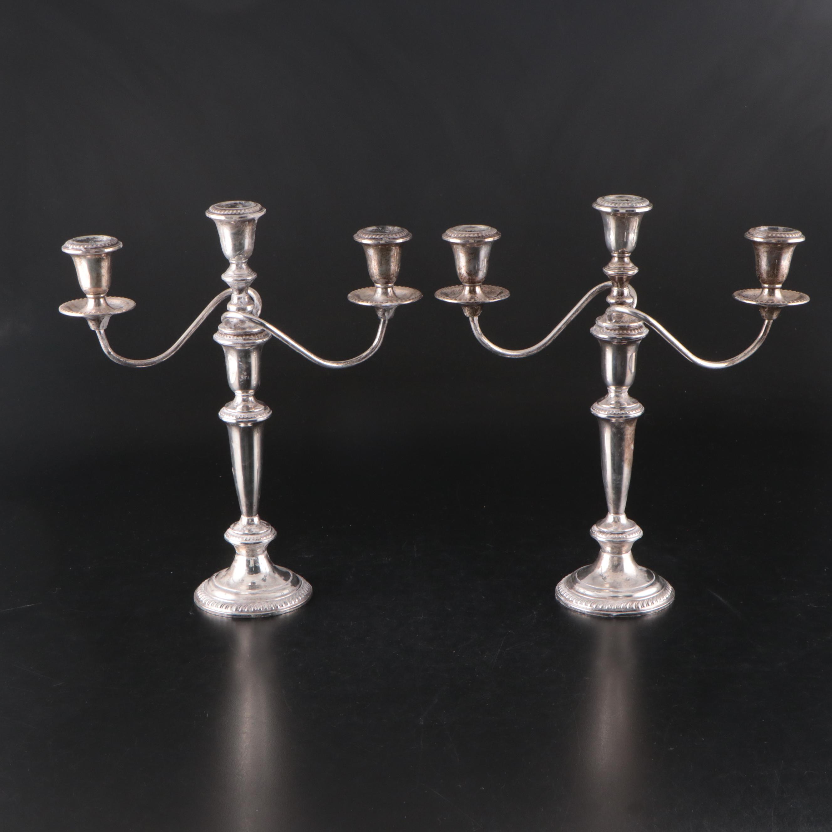 Gumps Gadrooning Pattern Sterling Silver Candelabra with More