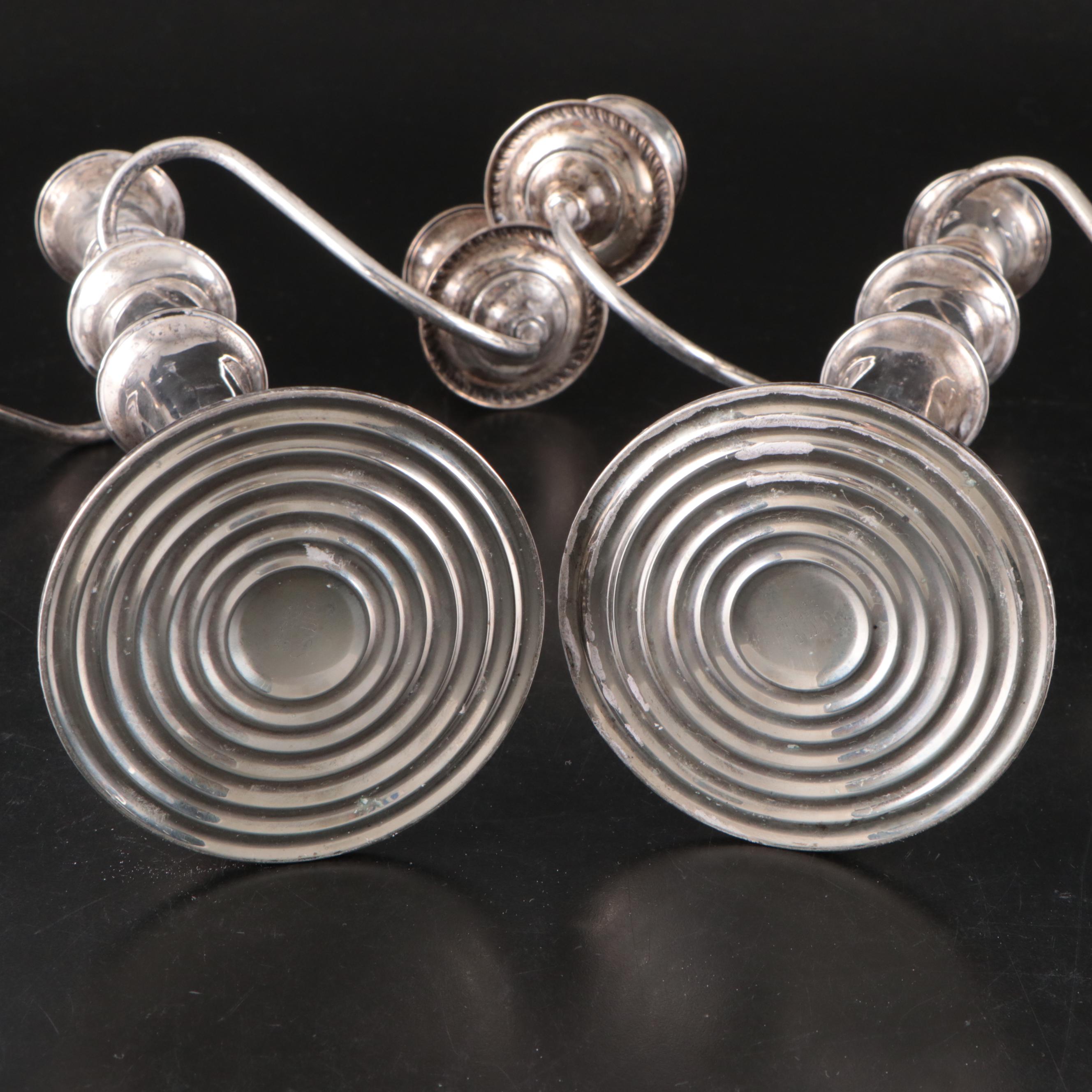 Gumps Gadrooning Pattern Sterling Silver Candelabra with More