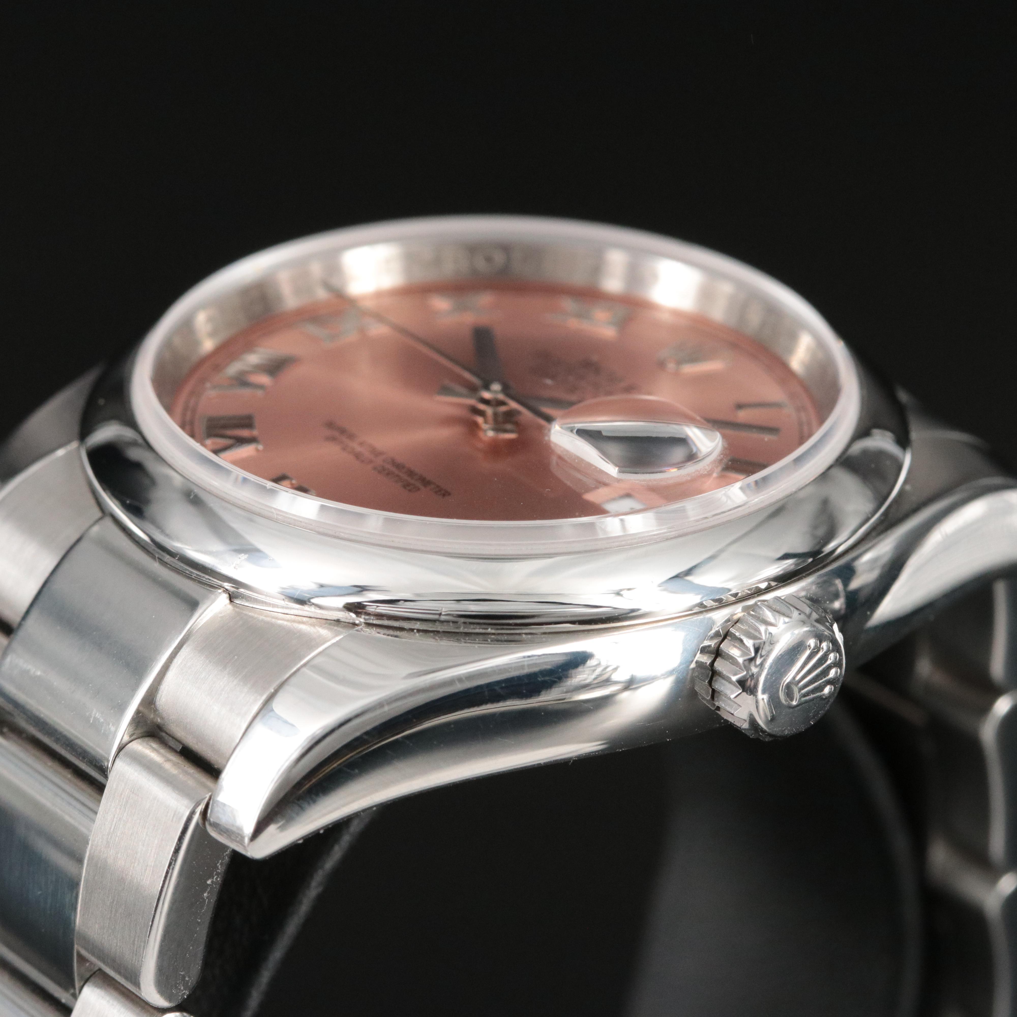 Rolex Datejust Roman Salmon Dial Stainless Steel Watch