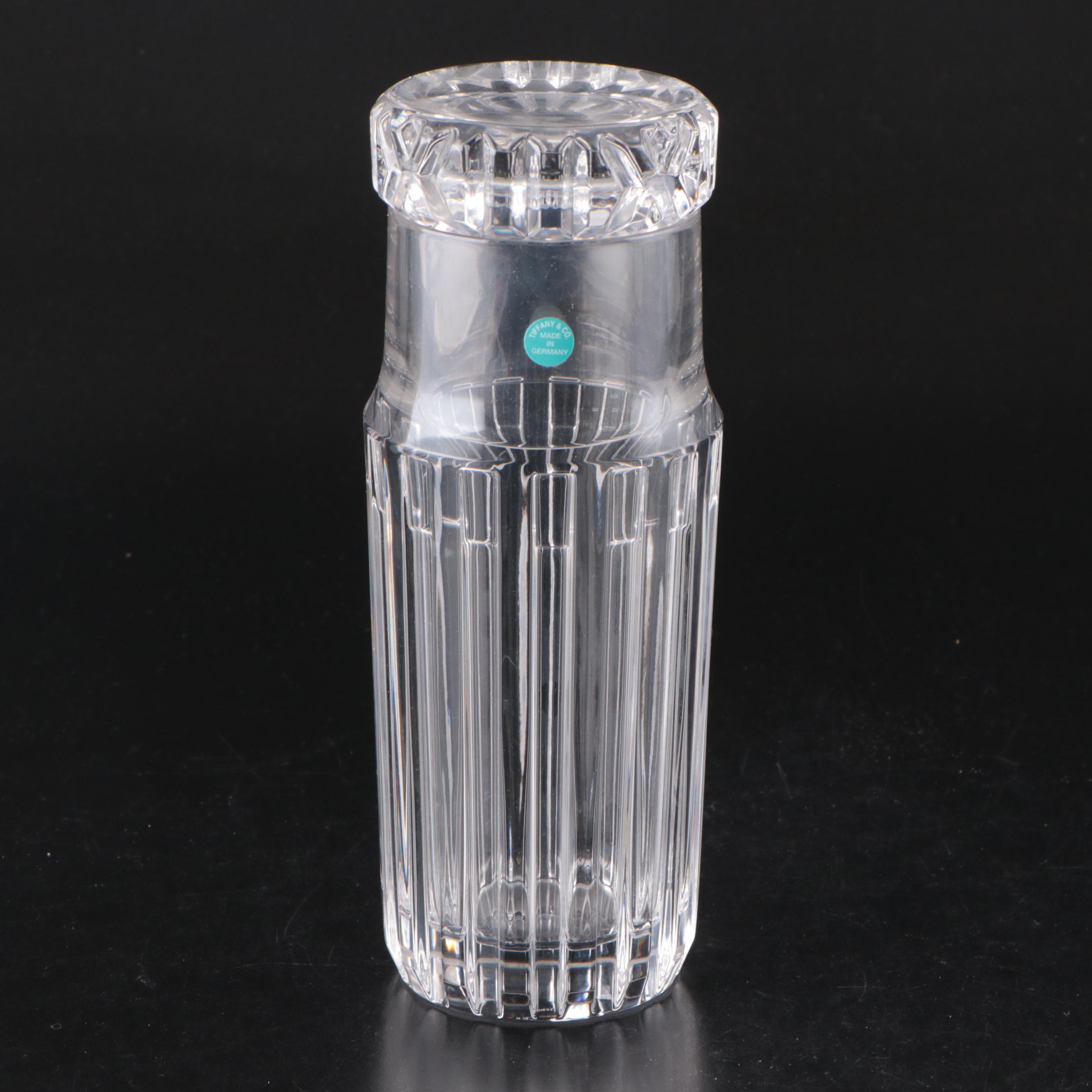 Tiffany & Co. "Atlas" Crystal Bedside Carafe and Tumbler