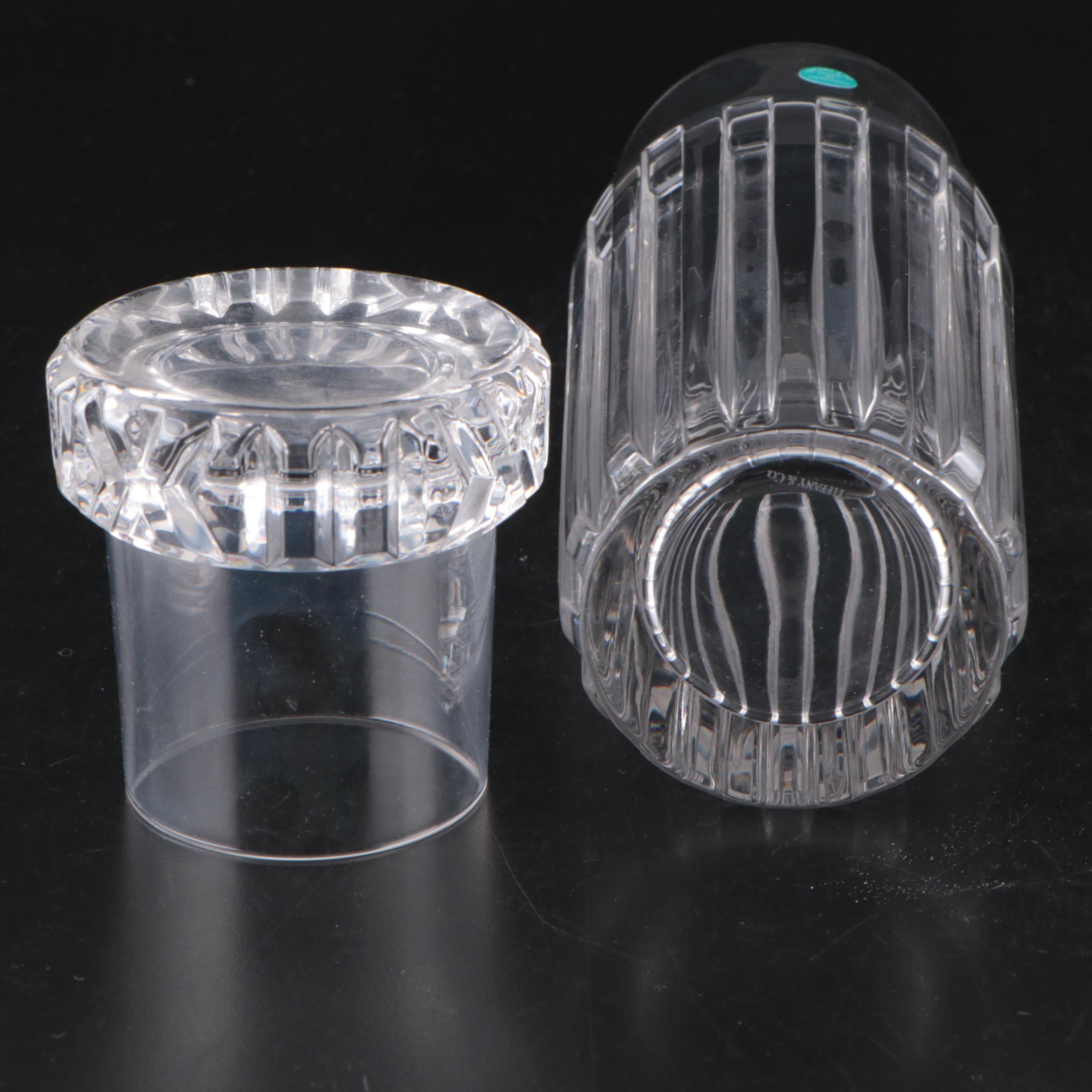 Tiffany & Co. "Atlas" Crystal Bedside Carafe and Tumbler