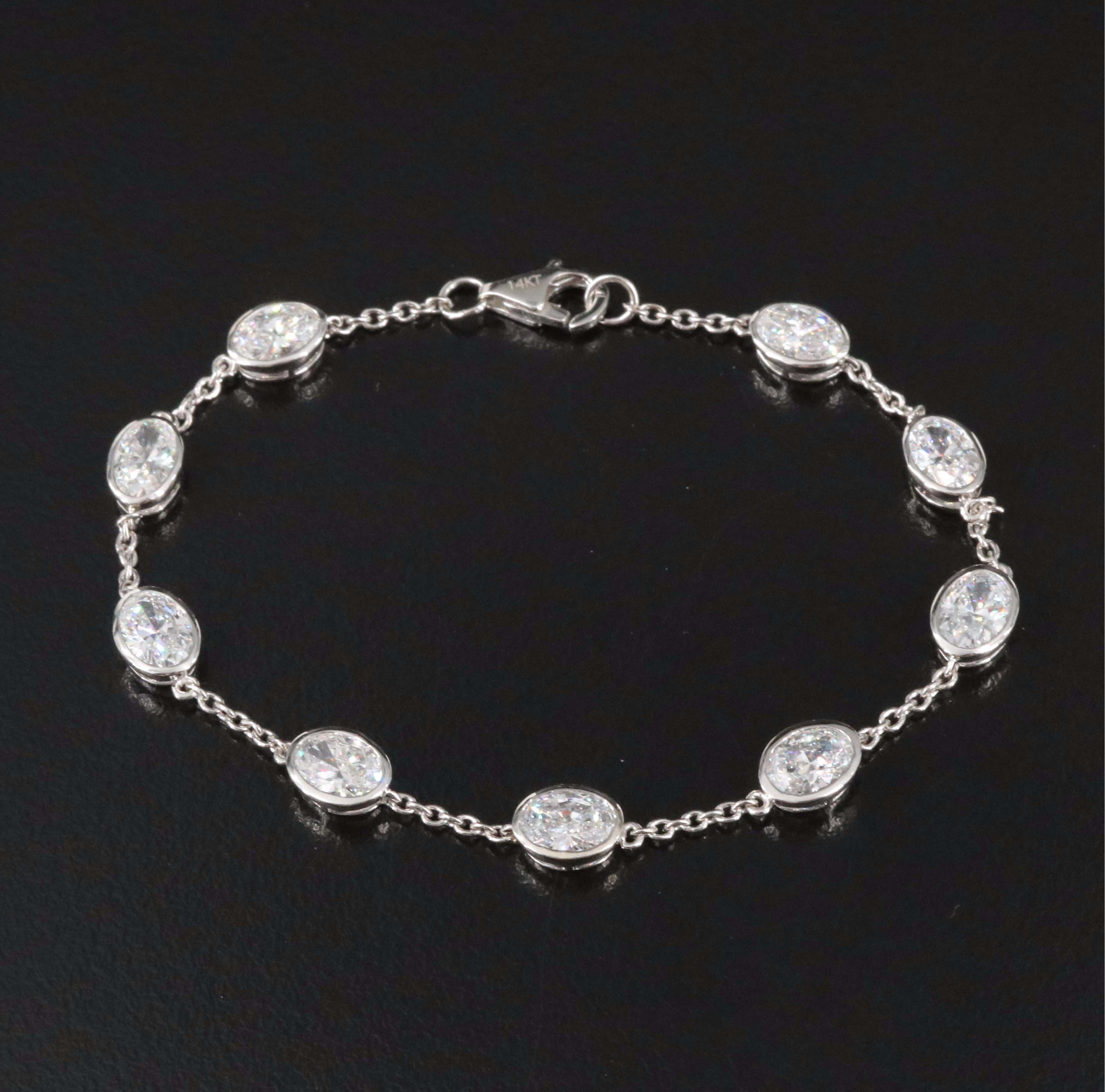 14K 4.53 CTW Lab Grown Diamond Station Bracelet
