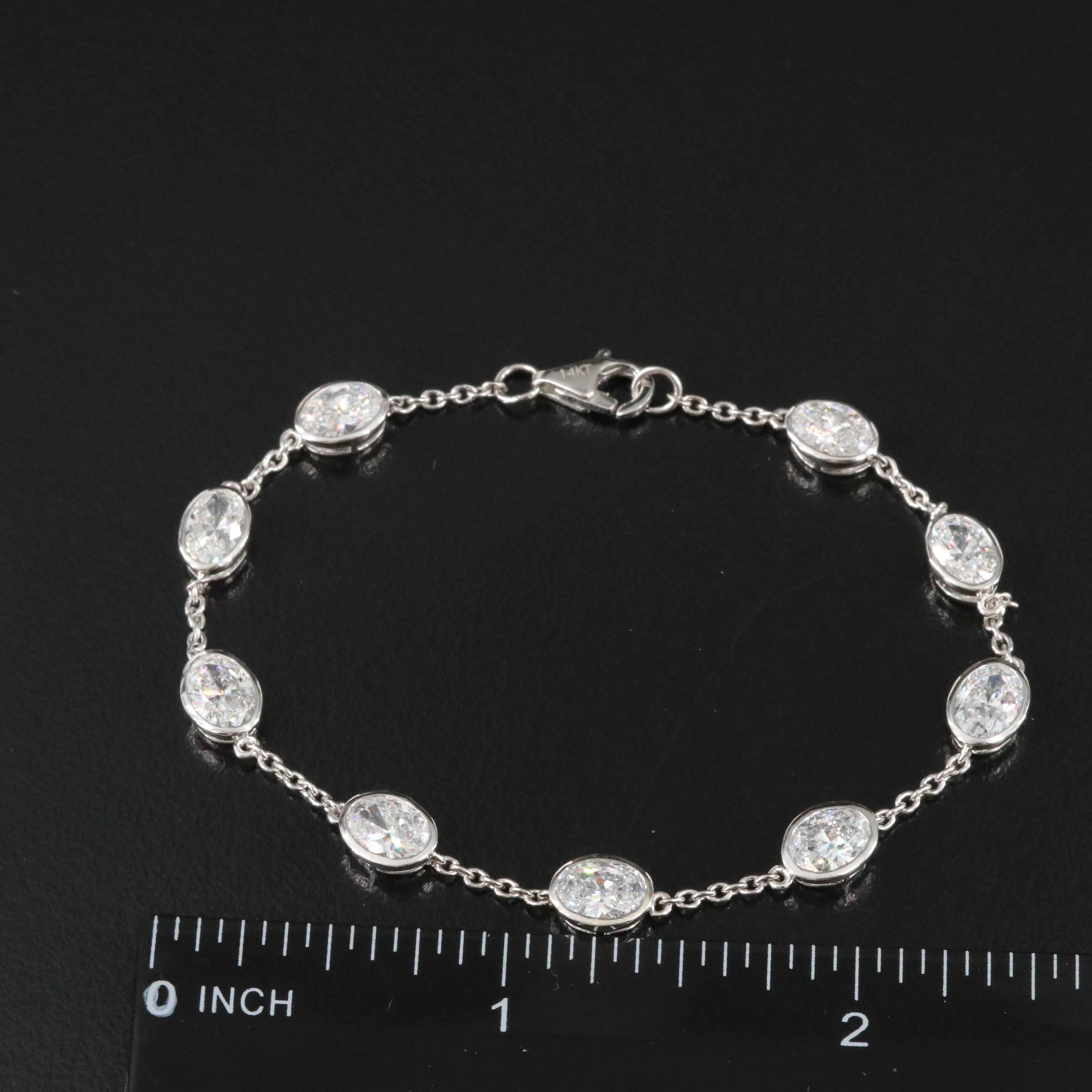 14K 4.53 CTW Lab Grown Diamond Station Bracelet