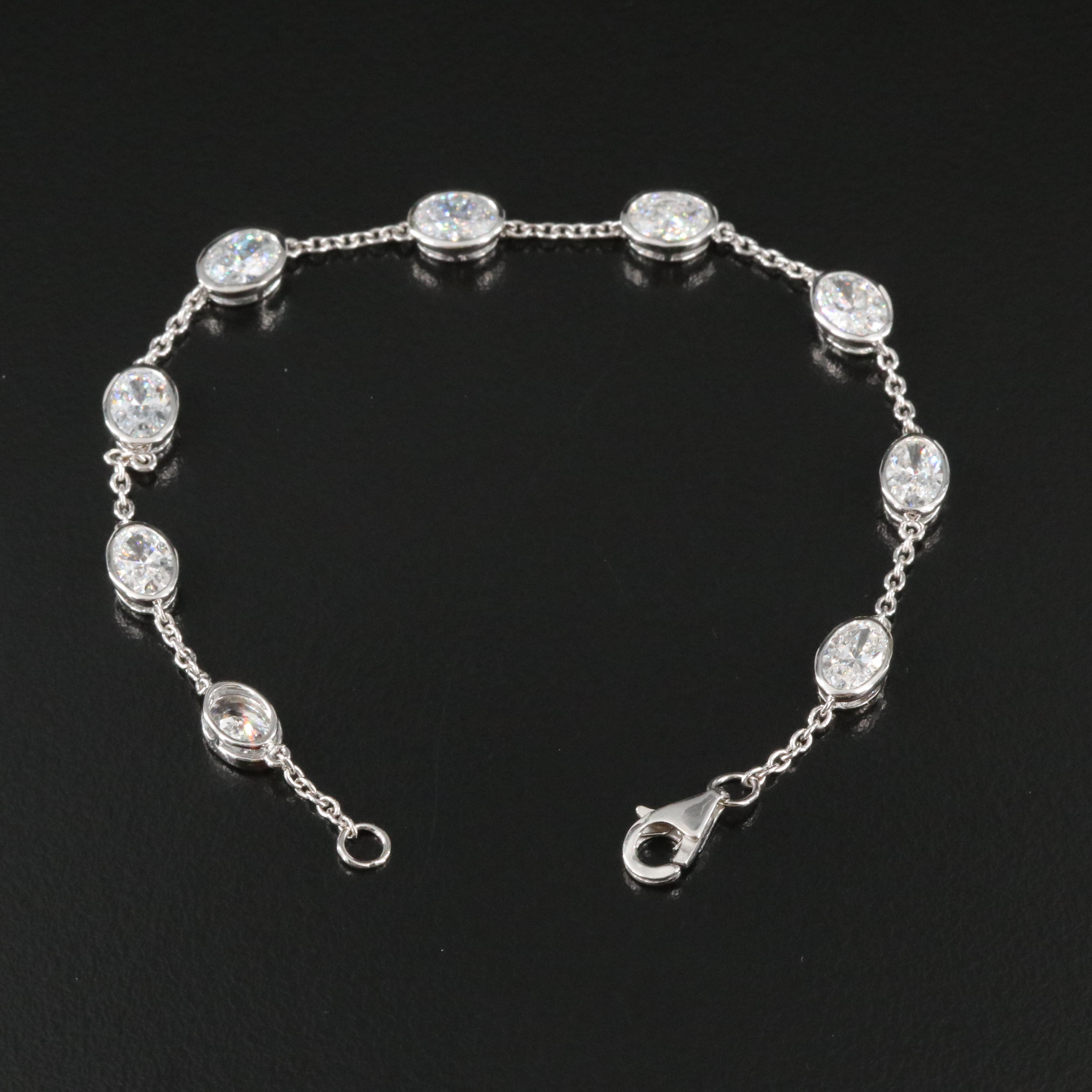 14K 4.53 CTW Lab Grown Diamond Station Bracelet