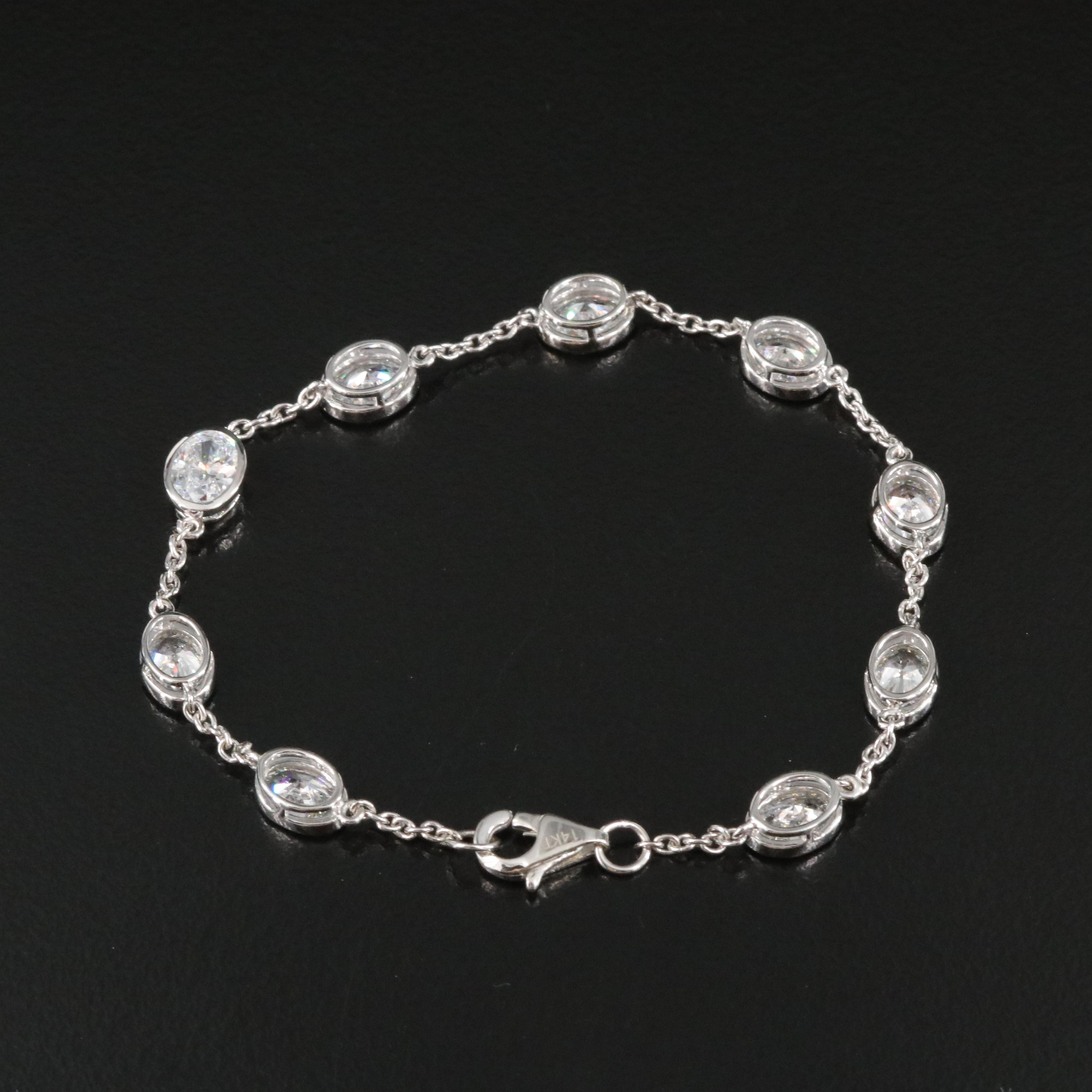 14K 4.53 CTW Lab Grown Diamond Station Bracelet