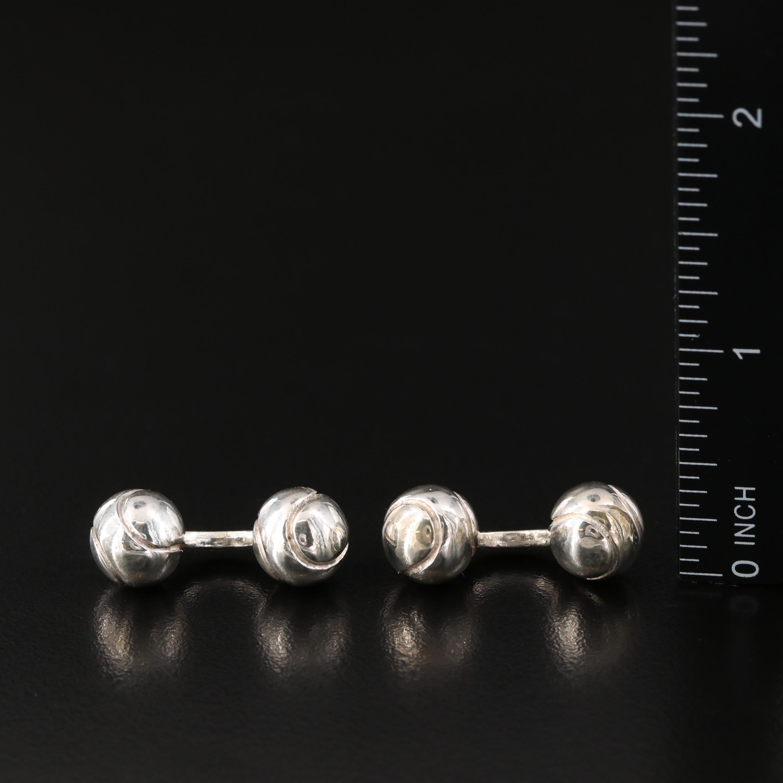 Tiffany & Co. Sterling Tennis Ball Cufflinks Paris