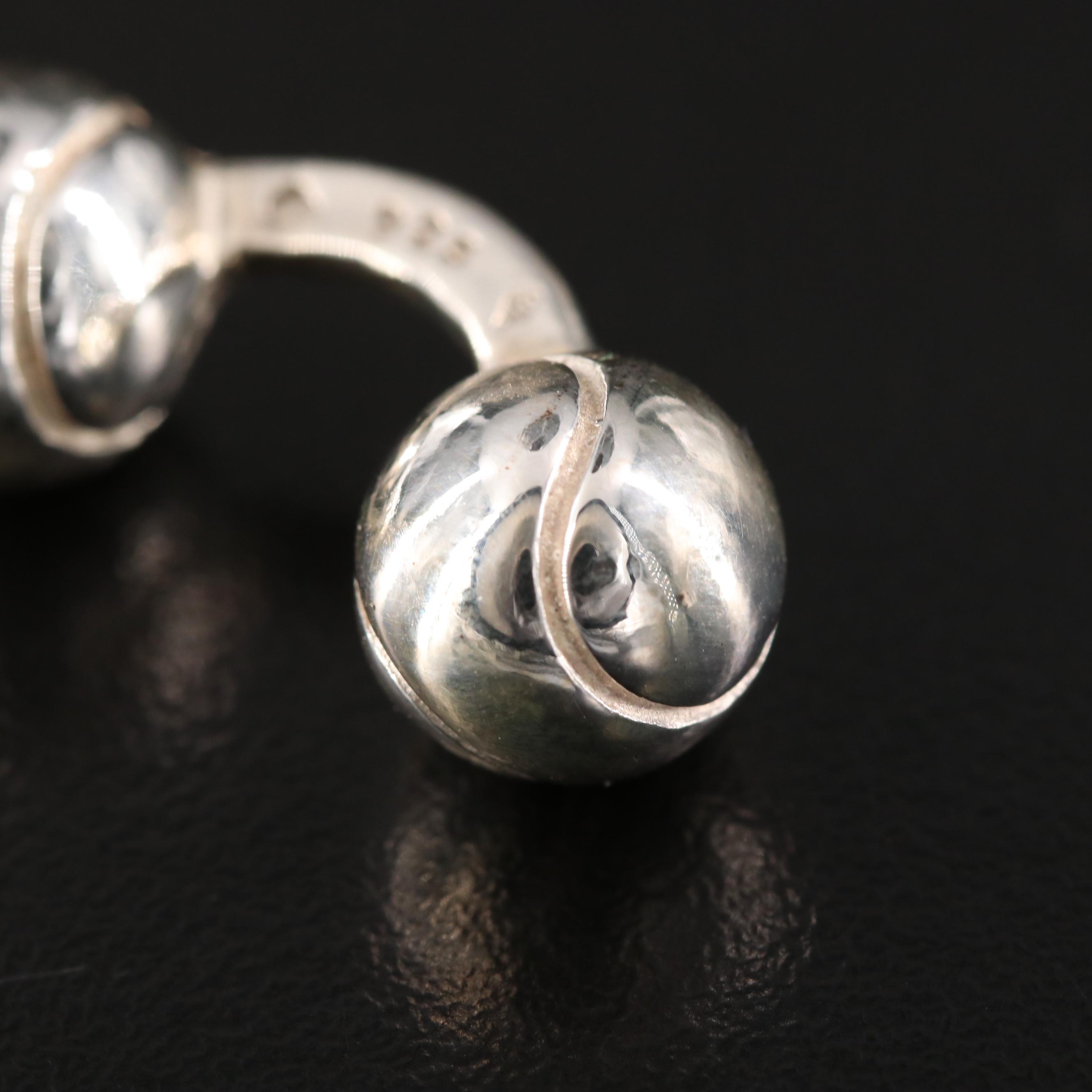 Tiffany & Co. Sterling Tennis Ball Cufflinks Paris