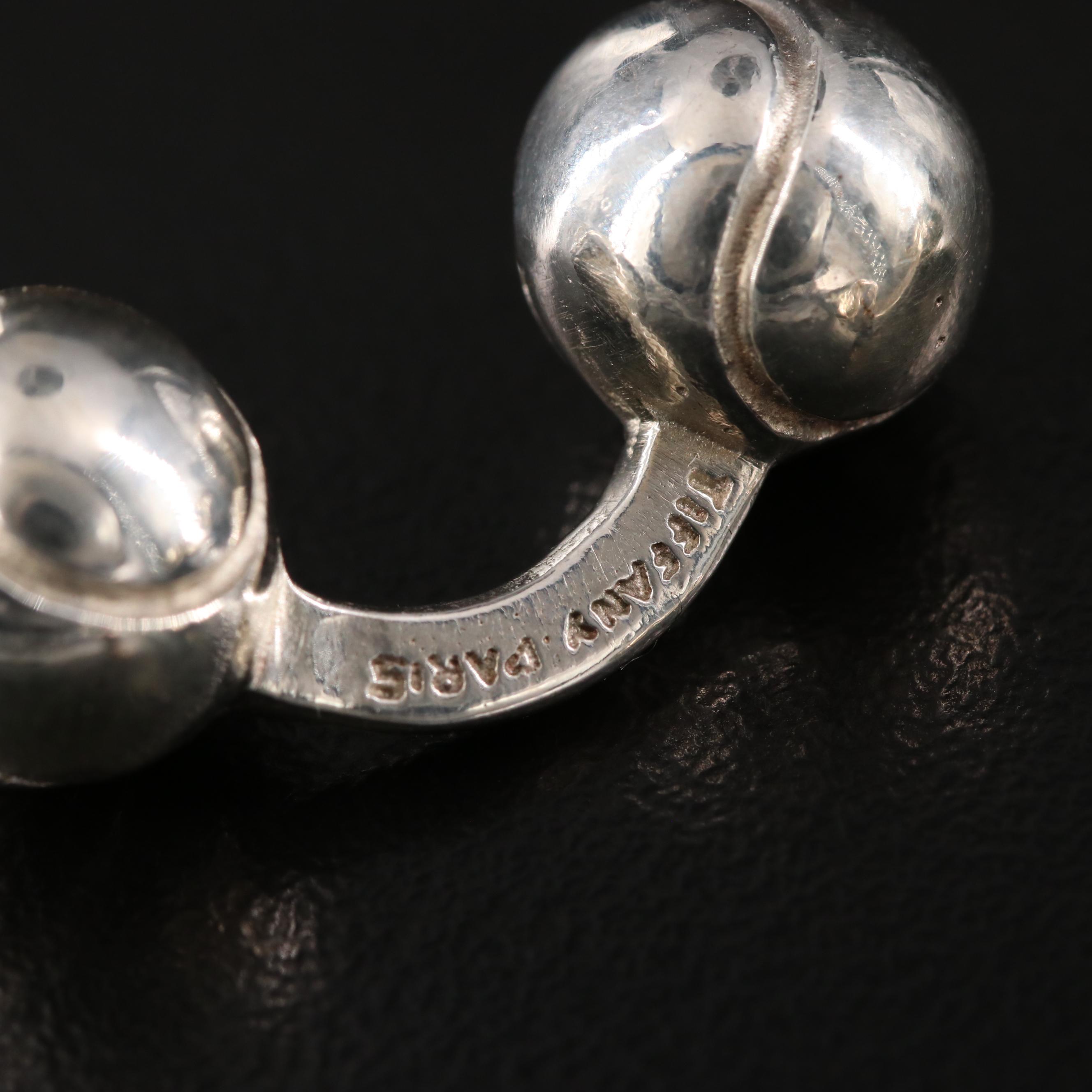 Tiffany & Co. Sterling Tennis Ball Cufflinks Paris