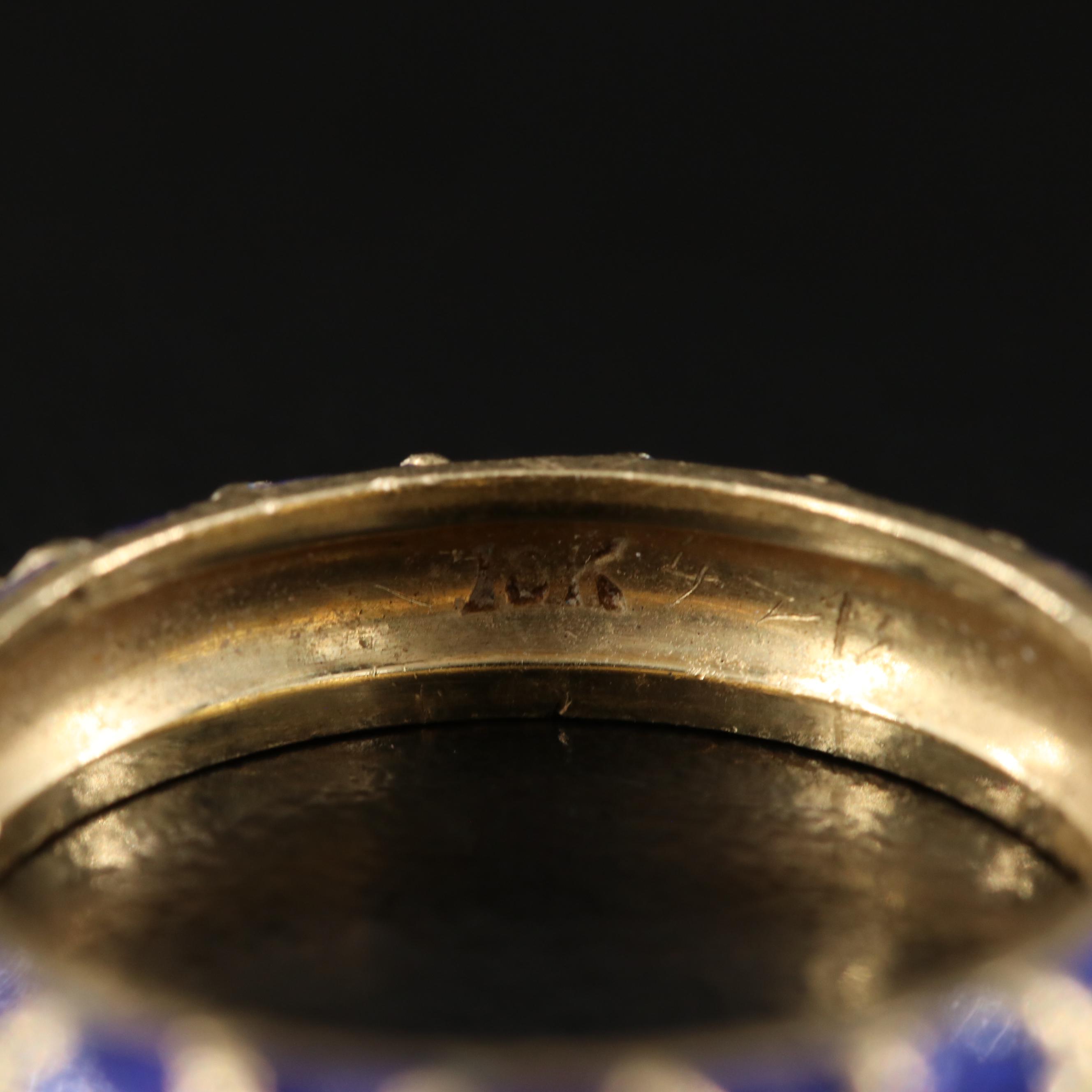 Tiffany & Co. 18K Blue and Green Enamel Paillonné Band