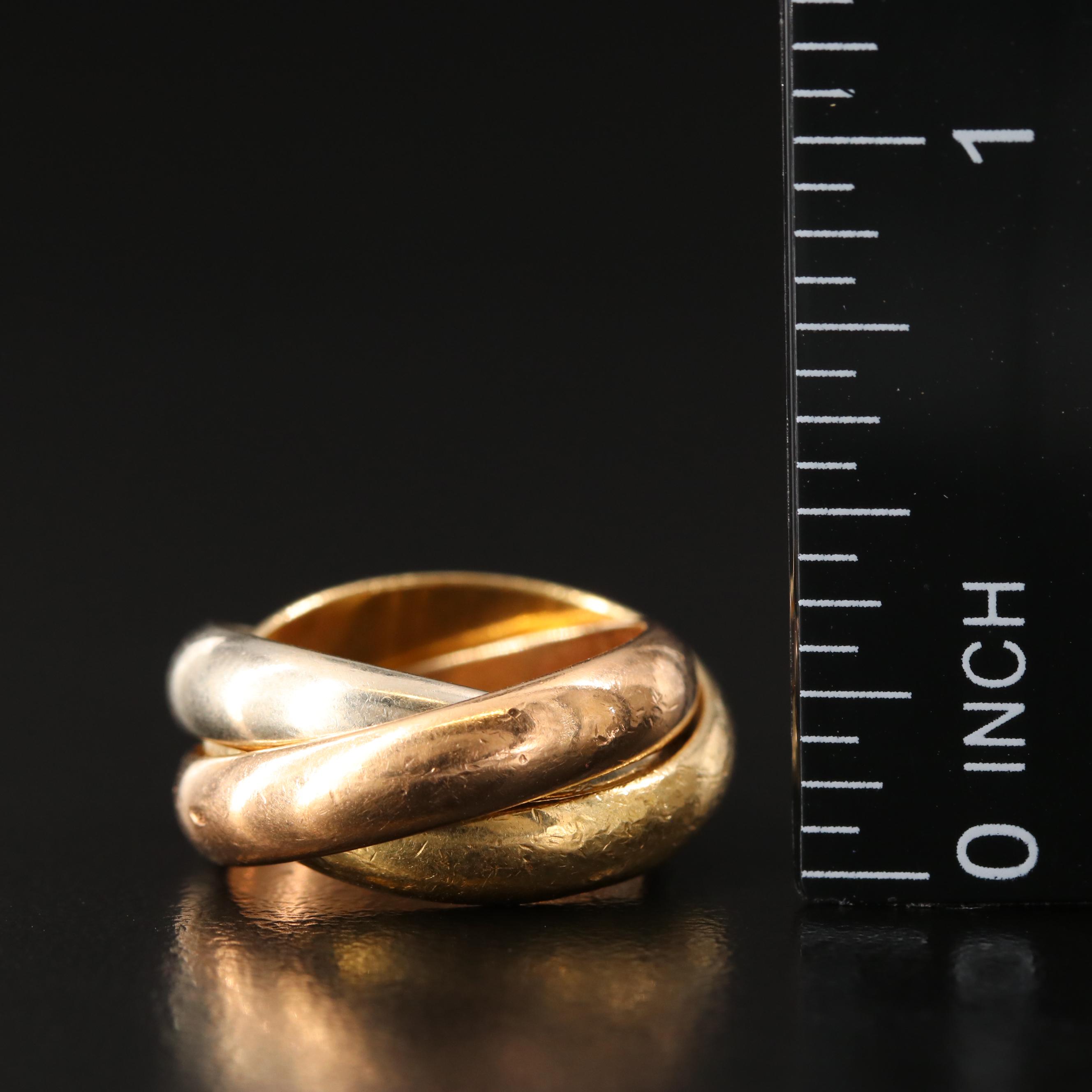Cartier 18K Tri-Color Trinity Ring