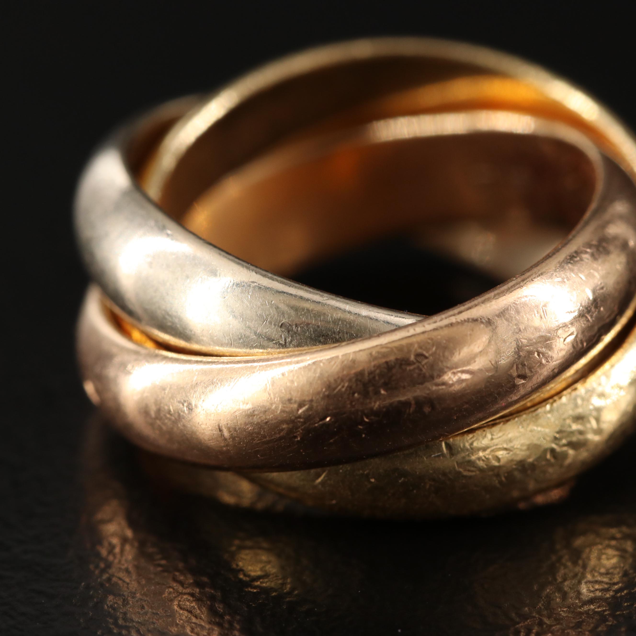 Cartier 18K Tri-Color Trinity Ring