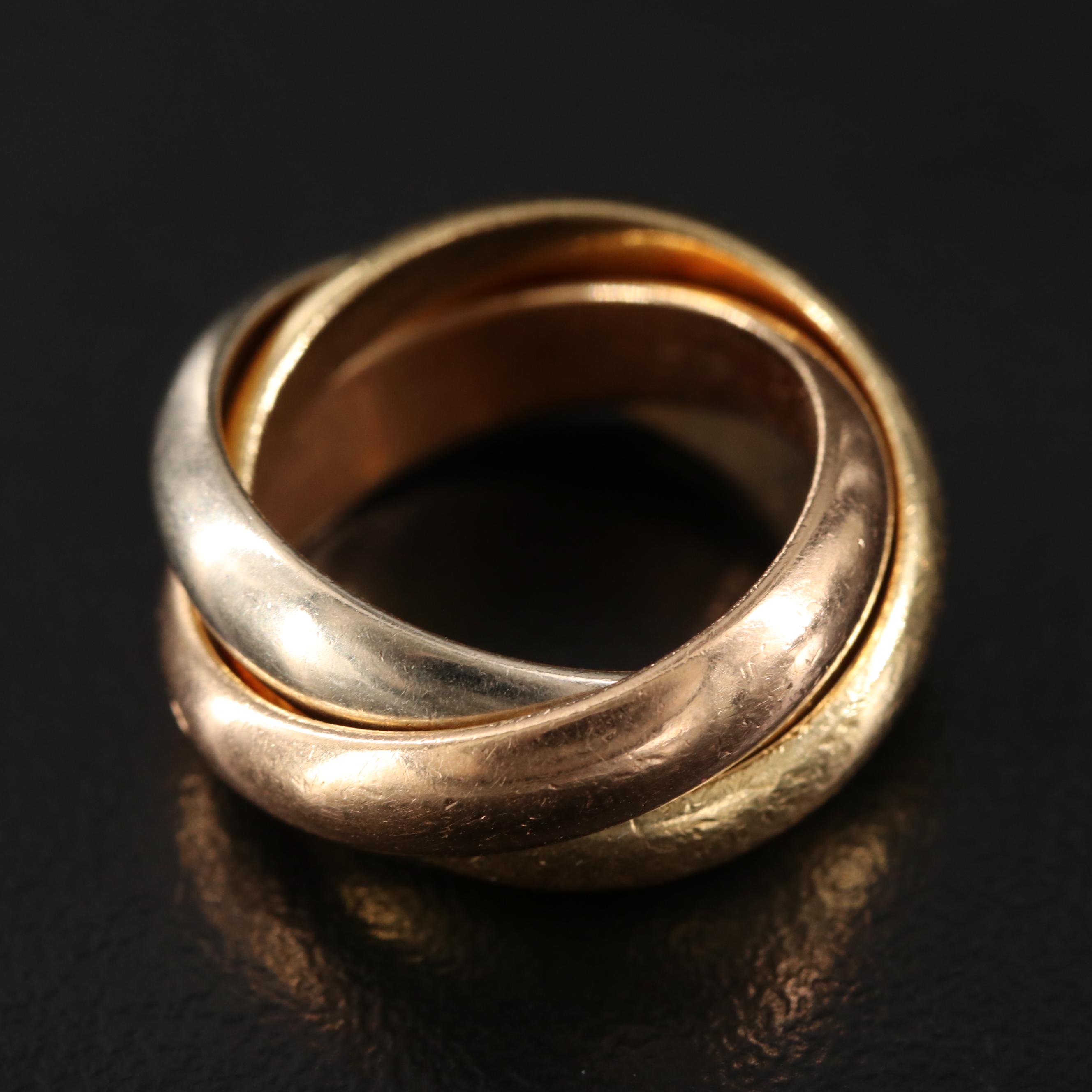 Cartier 18K Tri-Color Trinity Ring