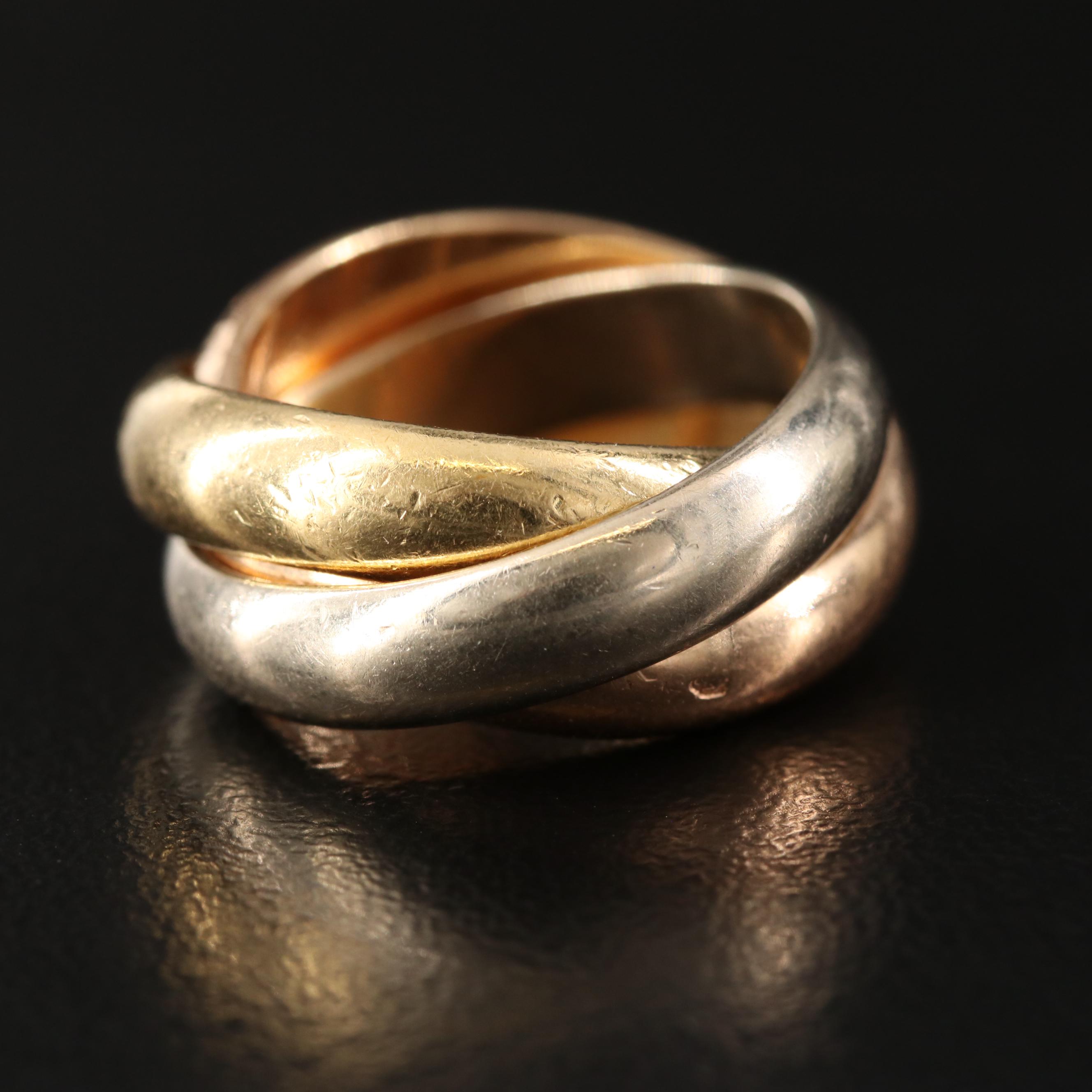 Cartier 18K Tri-Color Trinity Ring