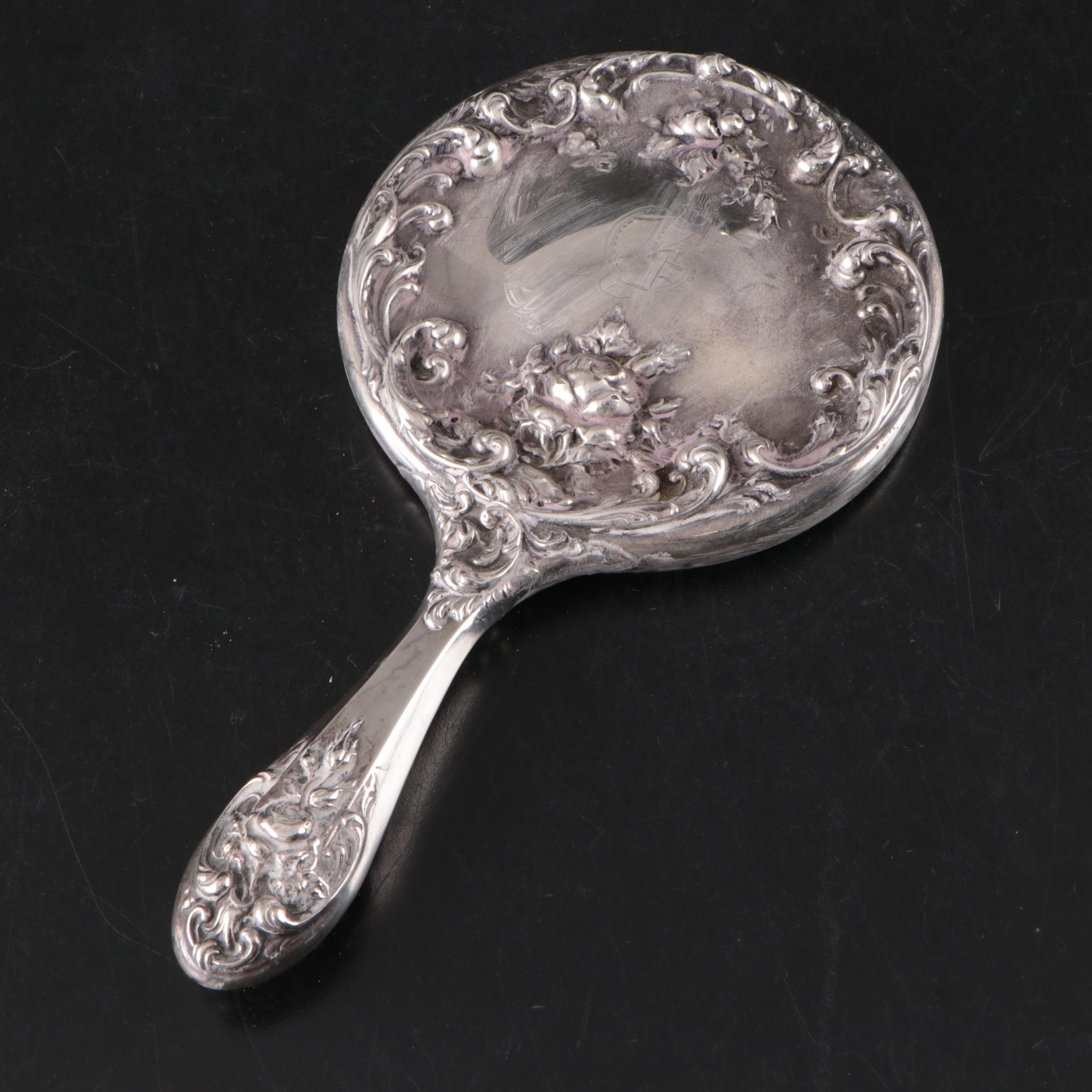 Theodore W. Foster & Bro Sterling Silver Brush and Mirror with More