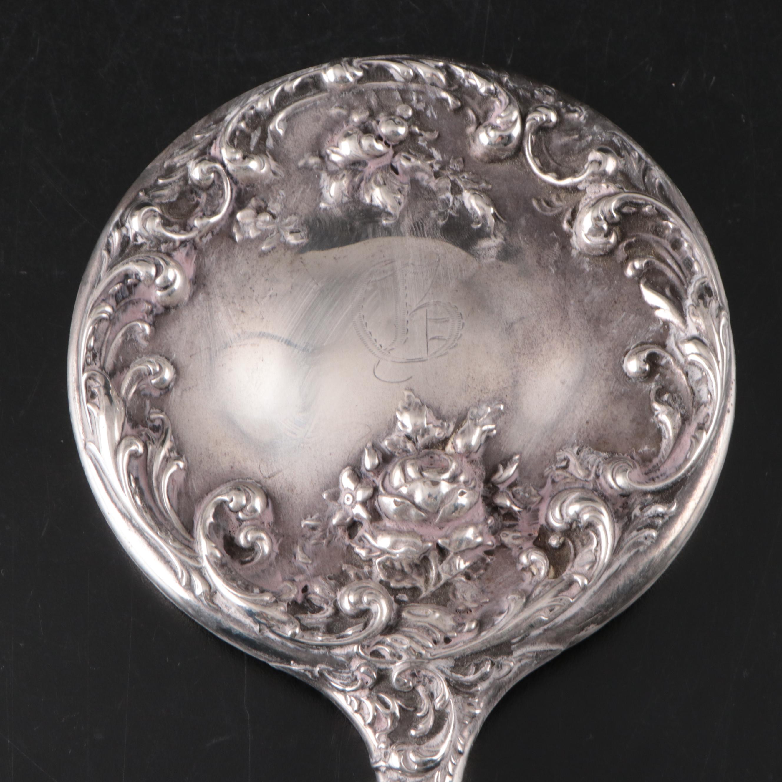 Theodore W. Foster & Bro Sterling Silver Brush and Mirror with More