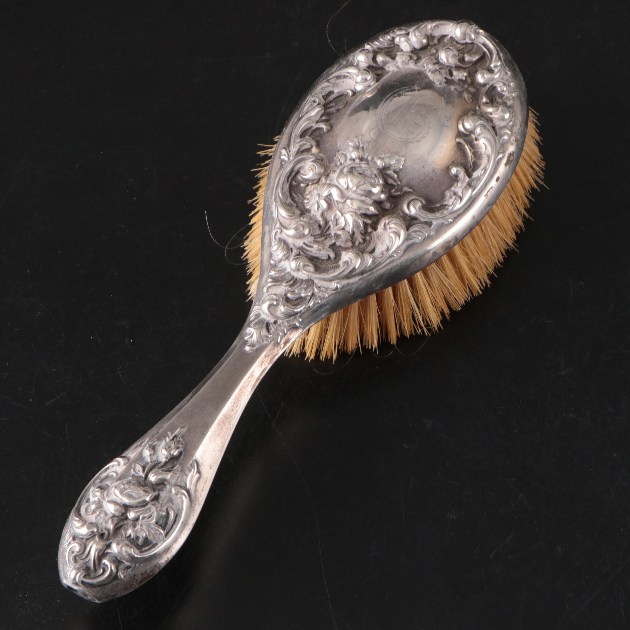 Theodore W. Foster & Bro Sterling Silver Brush and Mirror with More