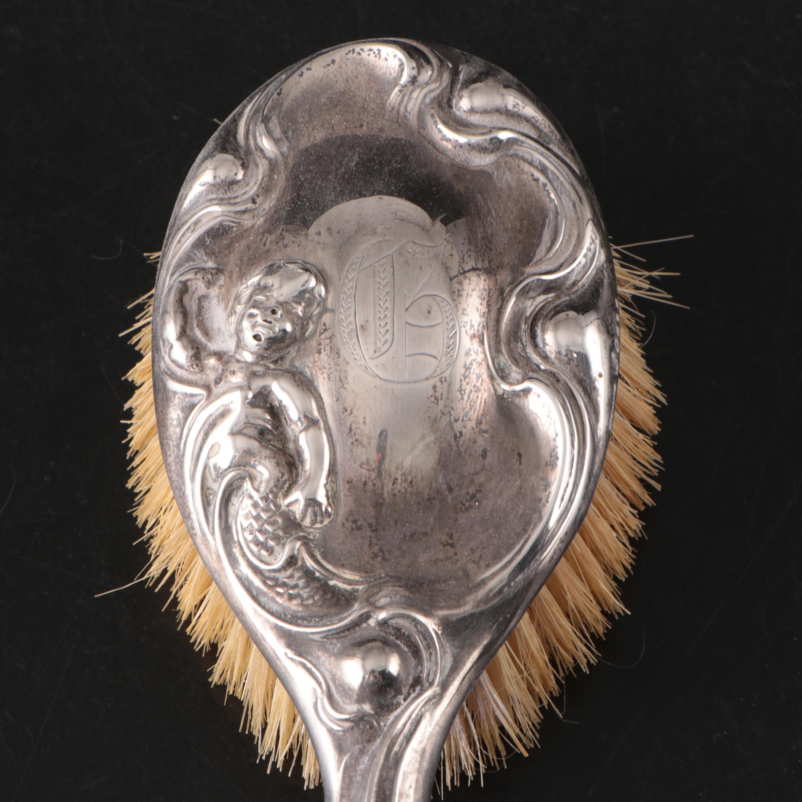 Theodore W. Foster & Bro Sterling Silver Brush and Mirror with More
