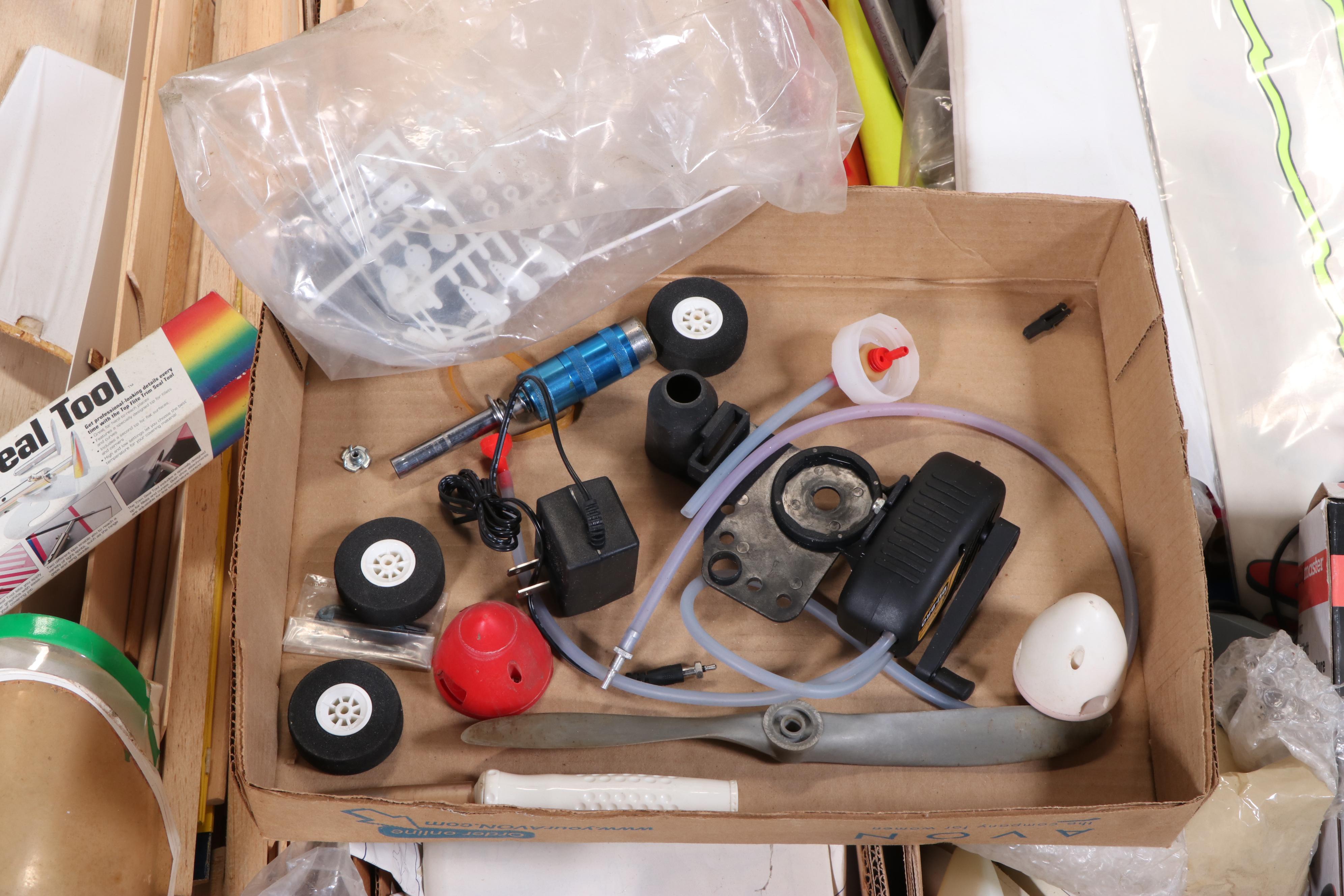 Saito Partial Build Balsa Wood Hobby Airplane with Drill Master Heat Gun, More