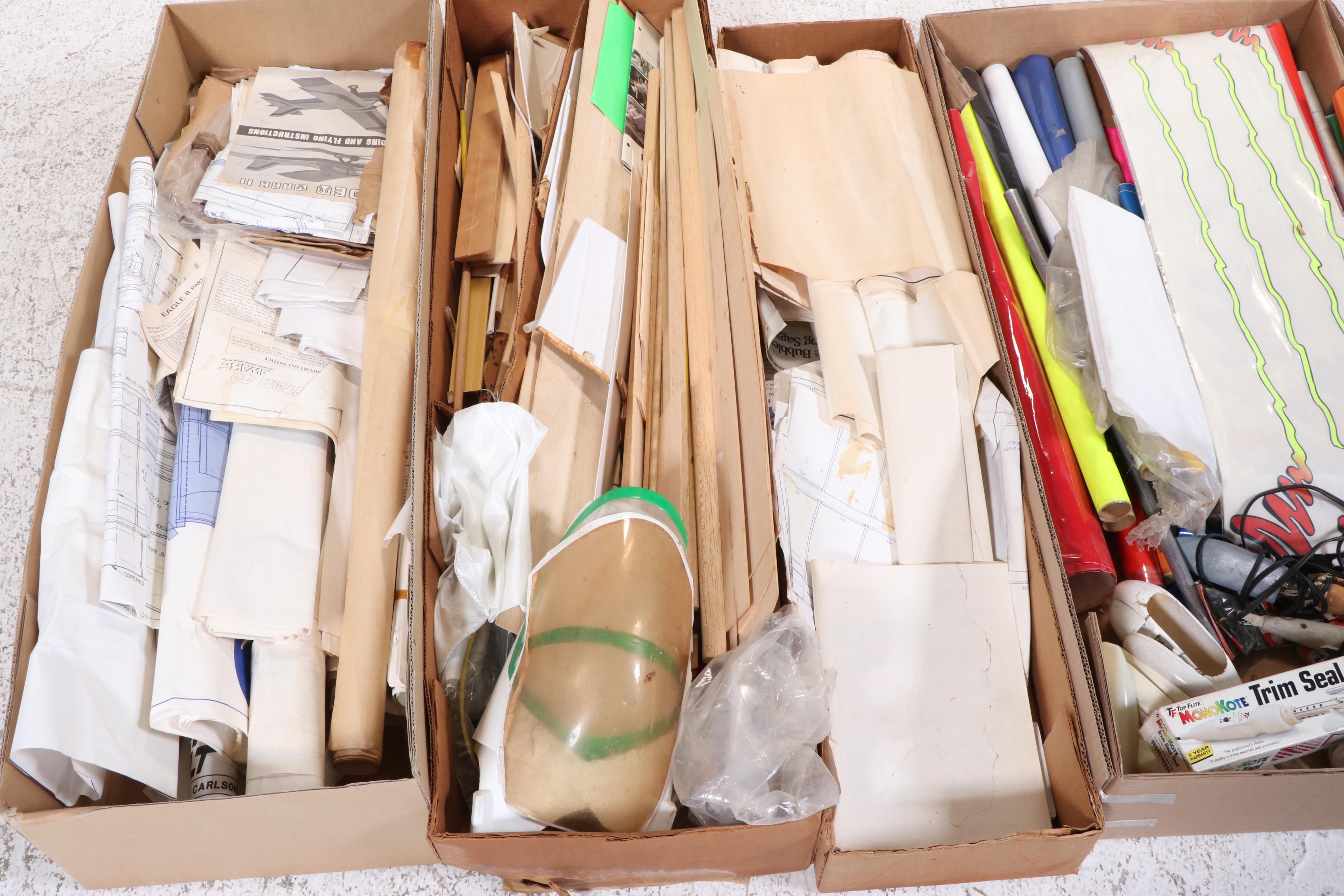 Saito Partial Build Balsa Wood Hobby Airplane with Drill Master Heat Gun, More