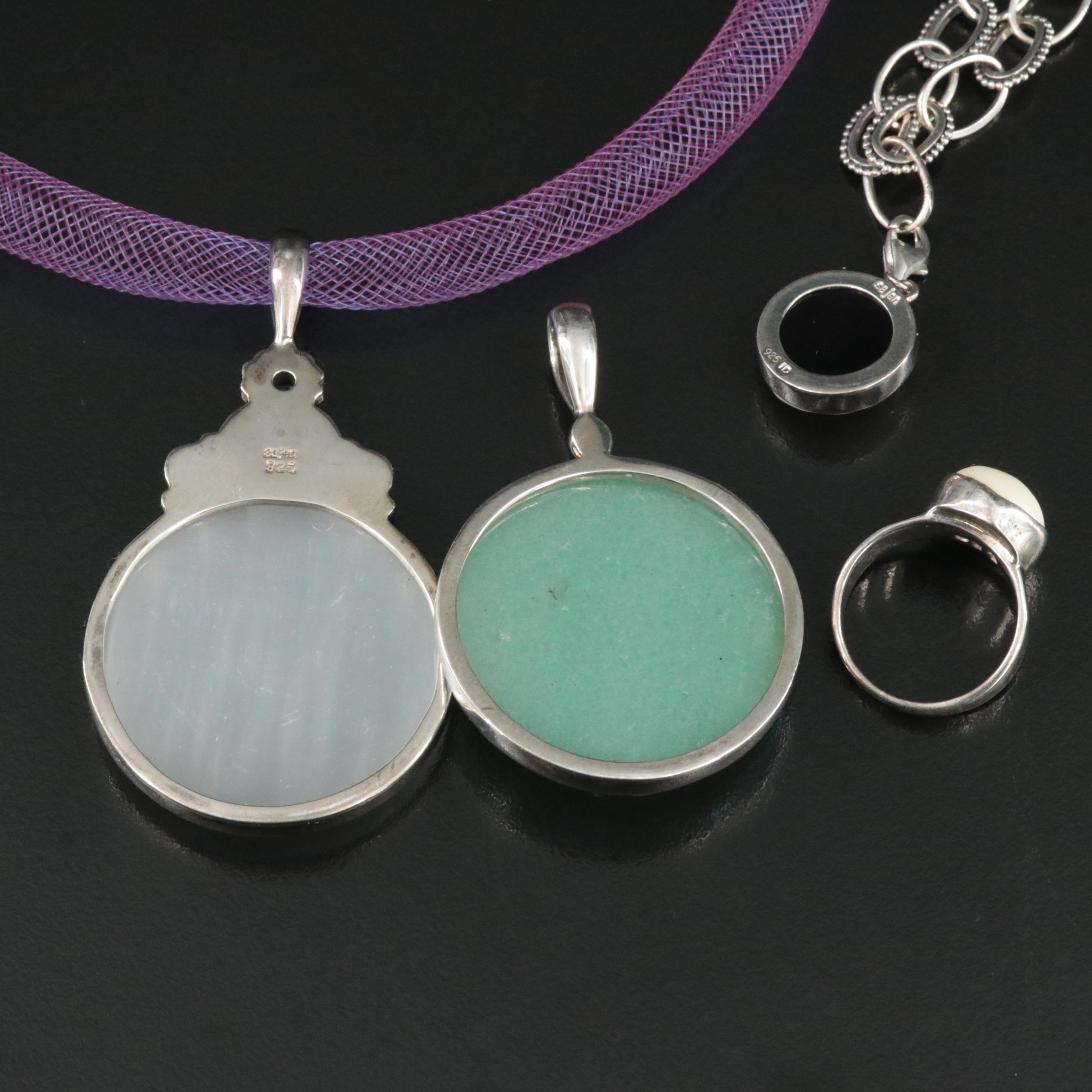 Sterling Jewelry Collection Including Bone, Apatite and Aventurine