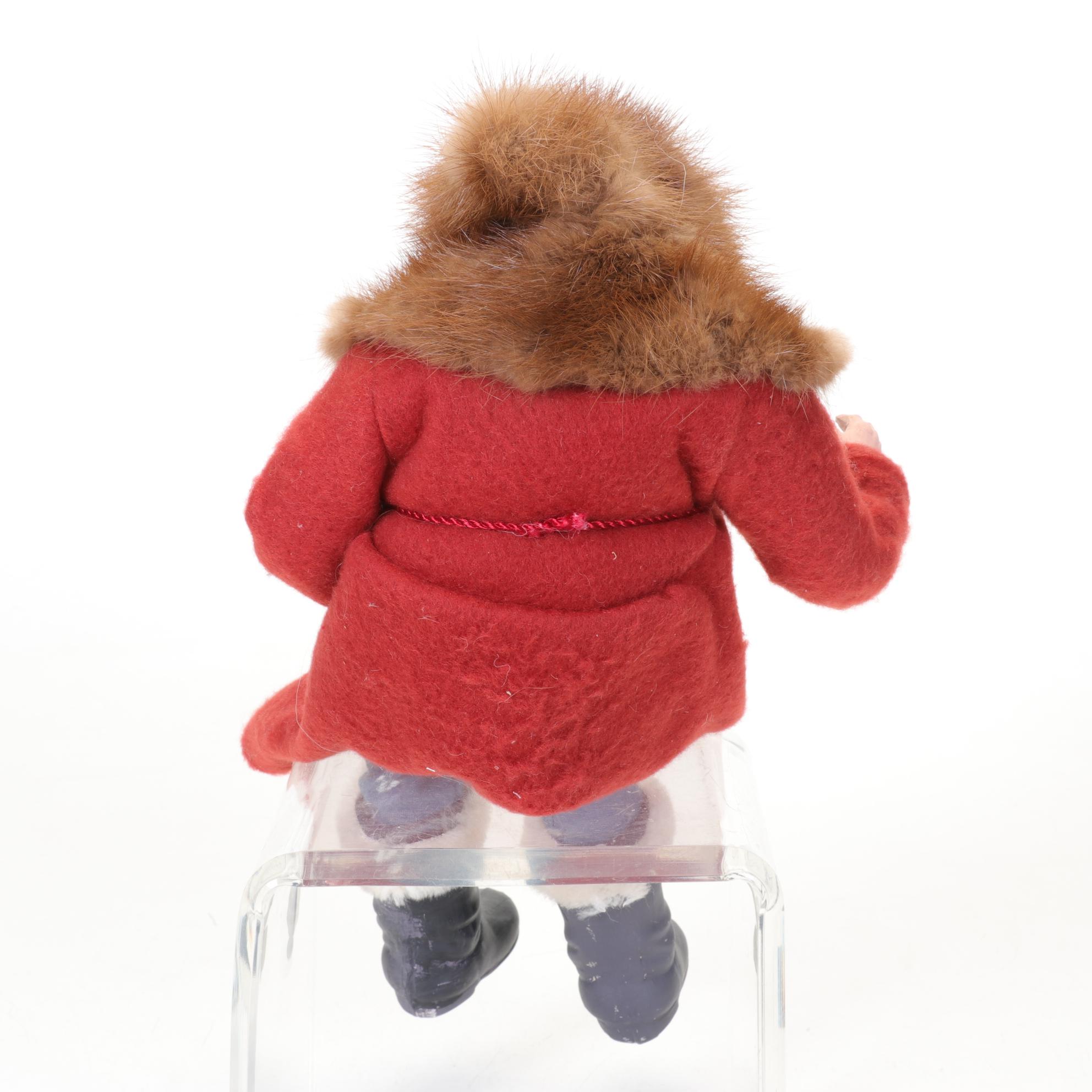 Norma DeCamp Santa Claus Sitting Figure With Fur Hat