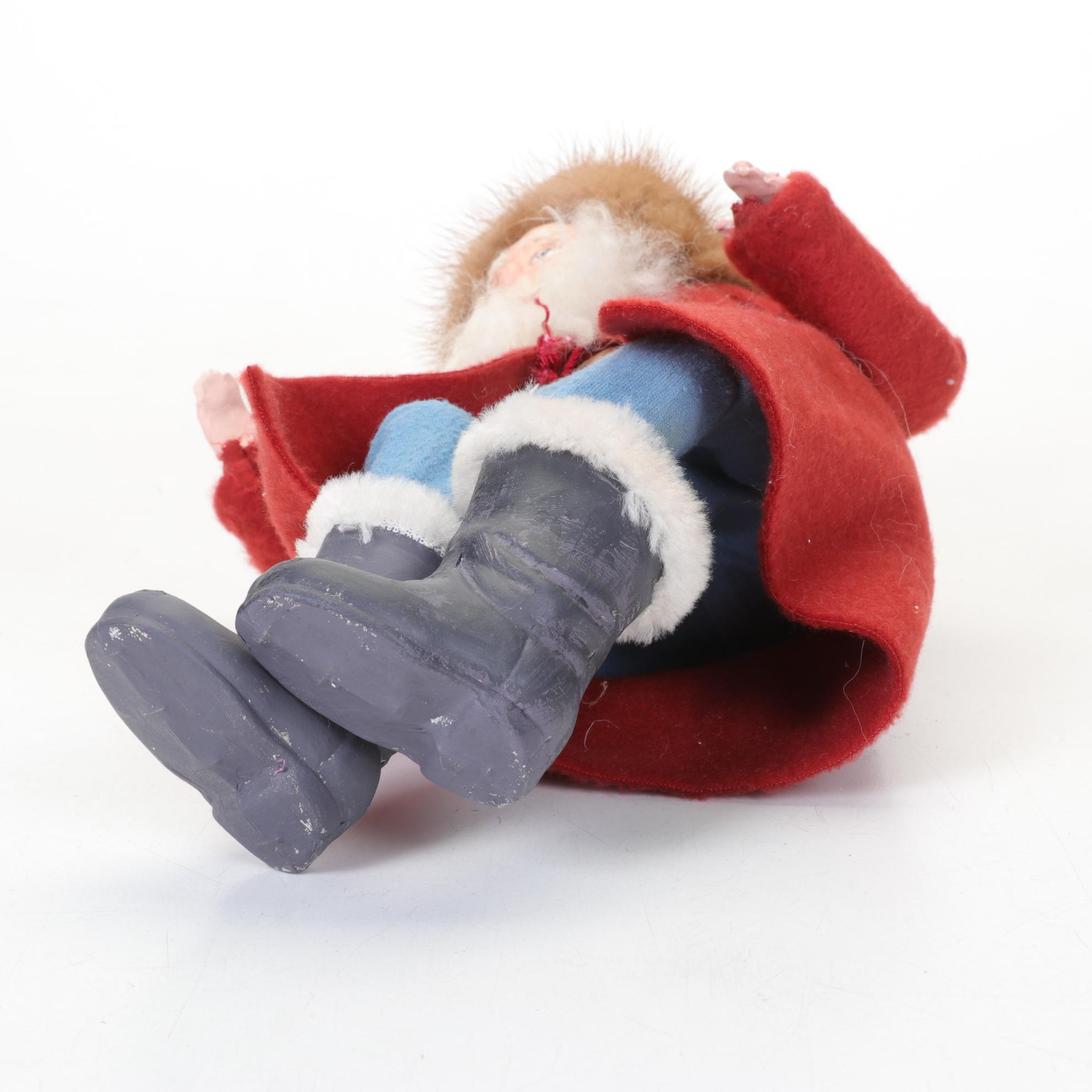 Norma DeCamp Santa Claus Sitting Figure With Fur Hat