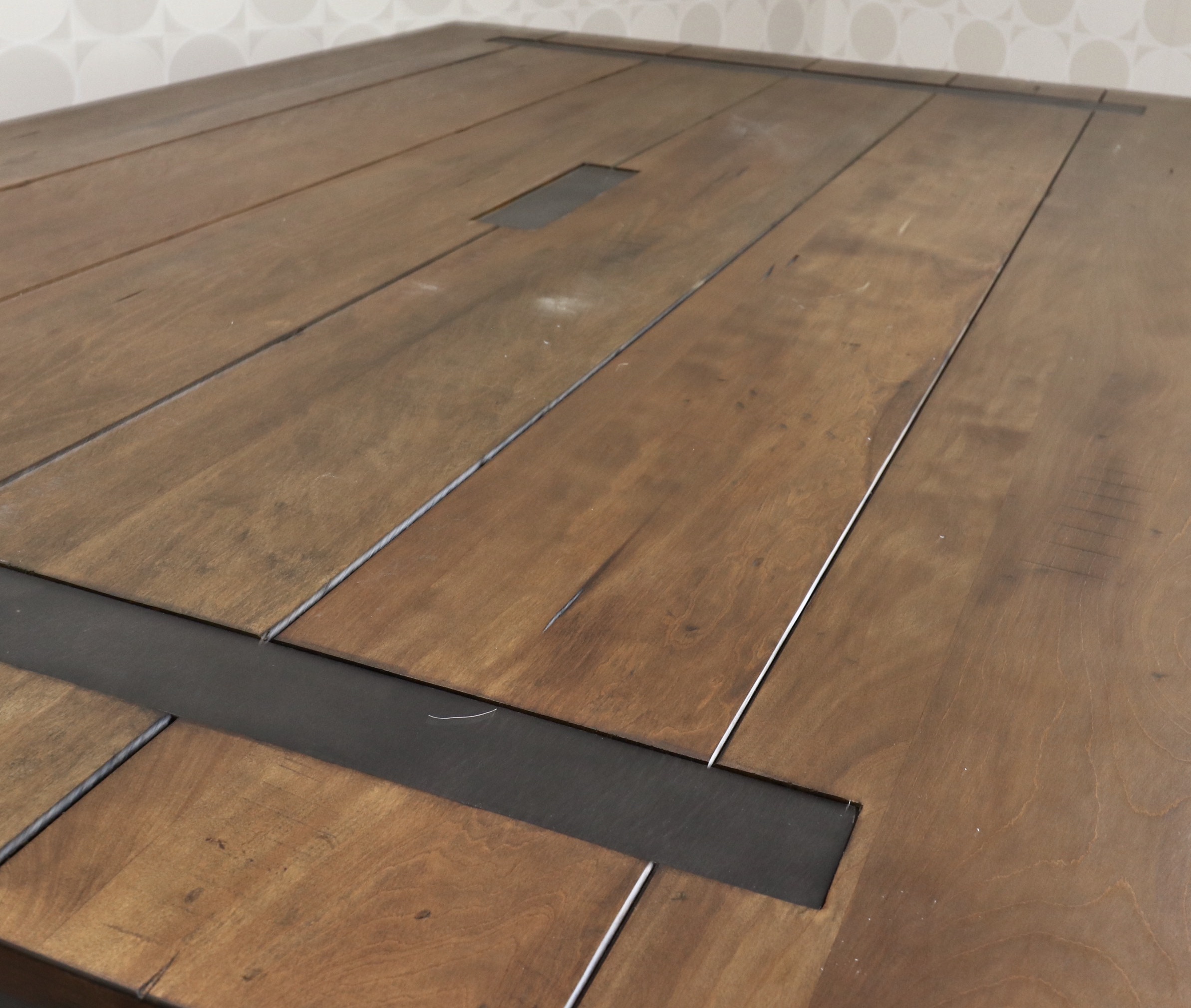 World Market "Galvin" Wood Table with Swing Out Seats