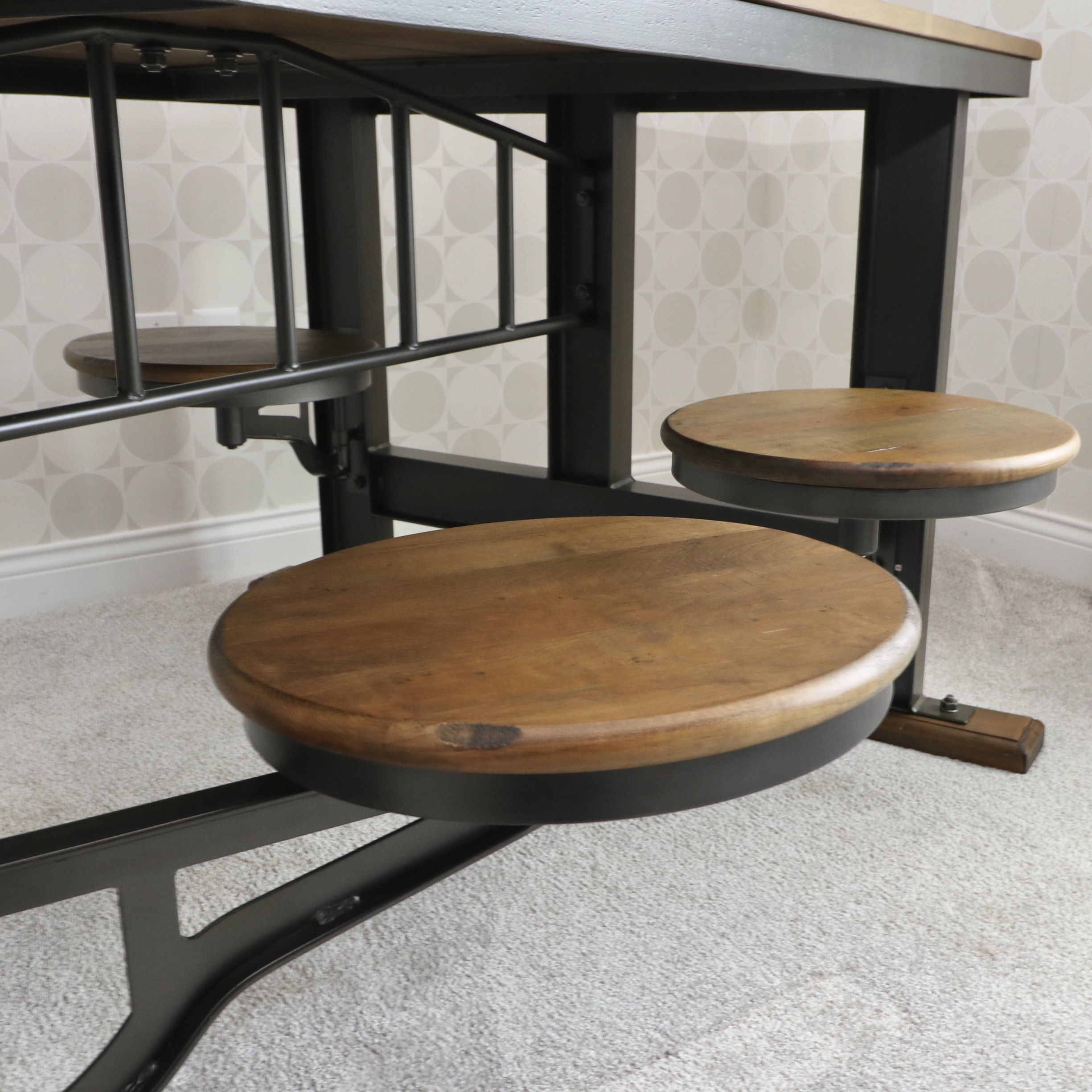 World Market "Galvin" Wood Table with Swing Out Seats