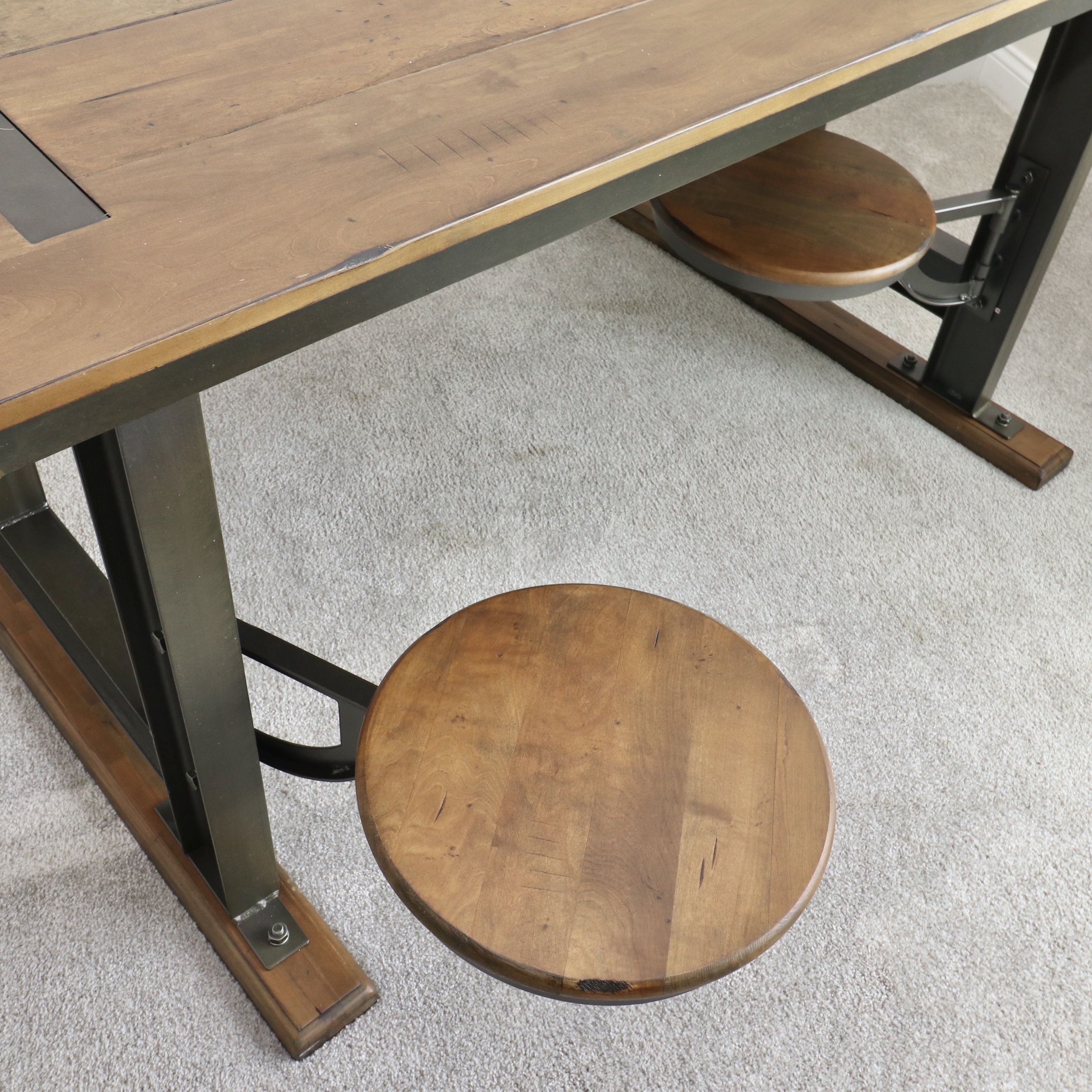 World Market "Galvin" Wood Table with Swing Out Seats