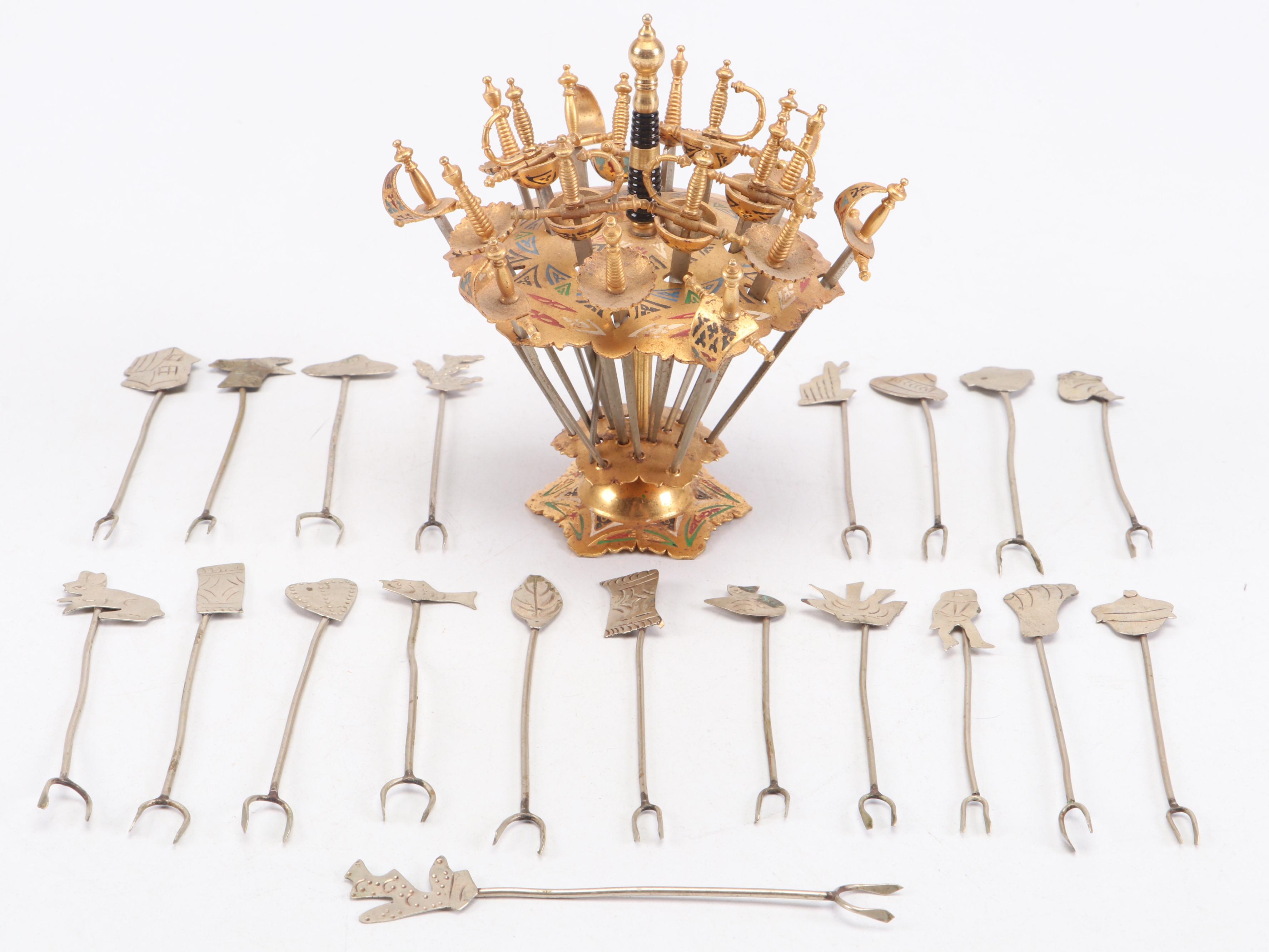 Abalone Articulated Fish Bottle Opener with Cocktail Skewers and Corn Holders