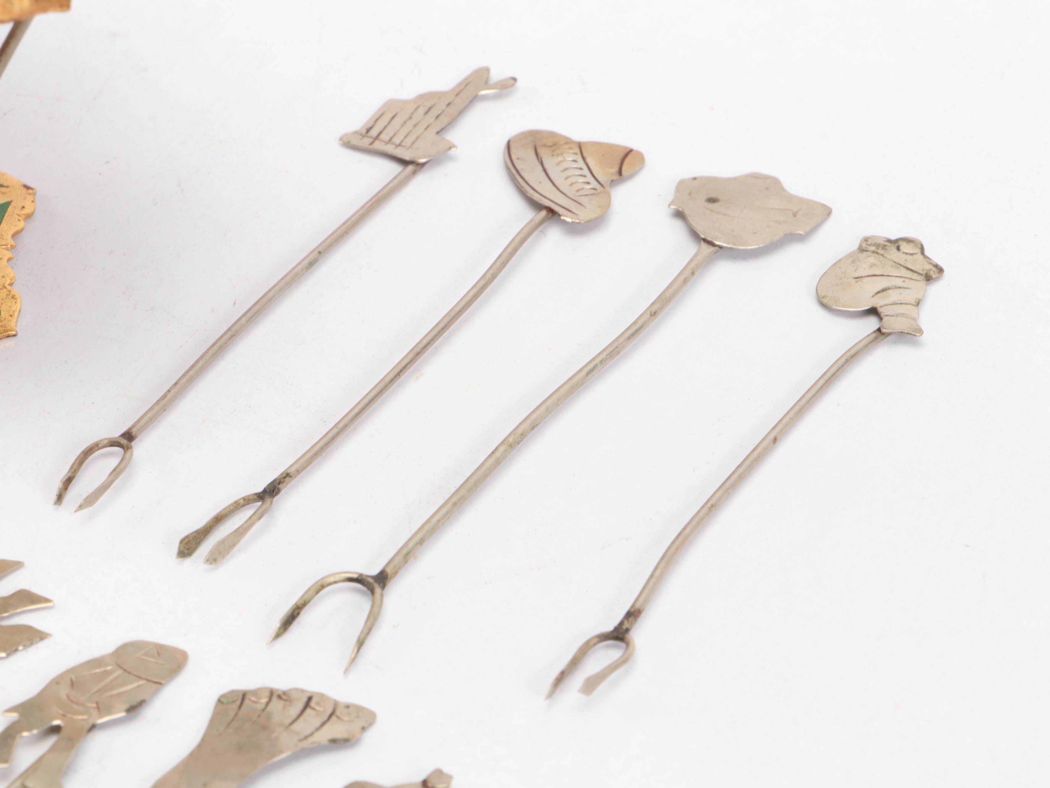 Abalone Articulated Fish Bottle Opener with Cocktail Skewers and Corn Holders