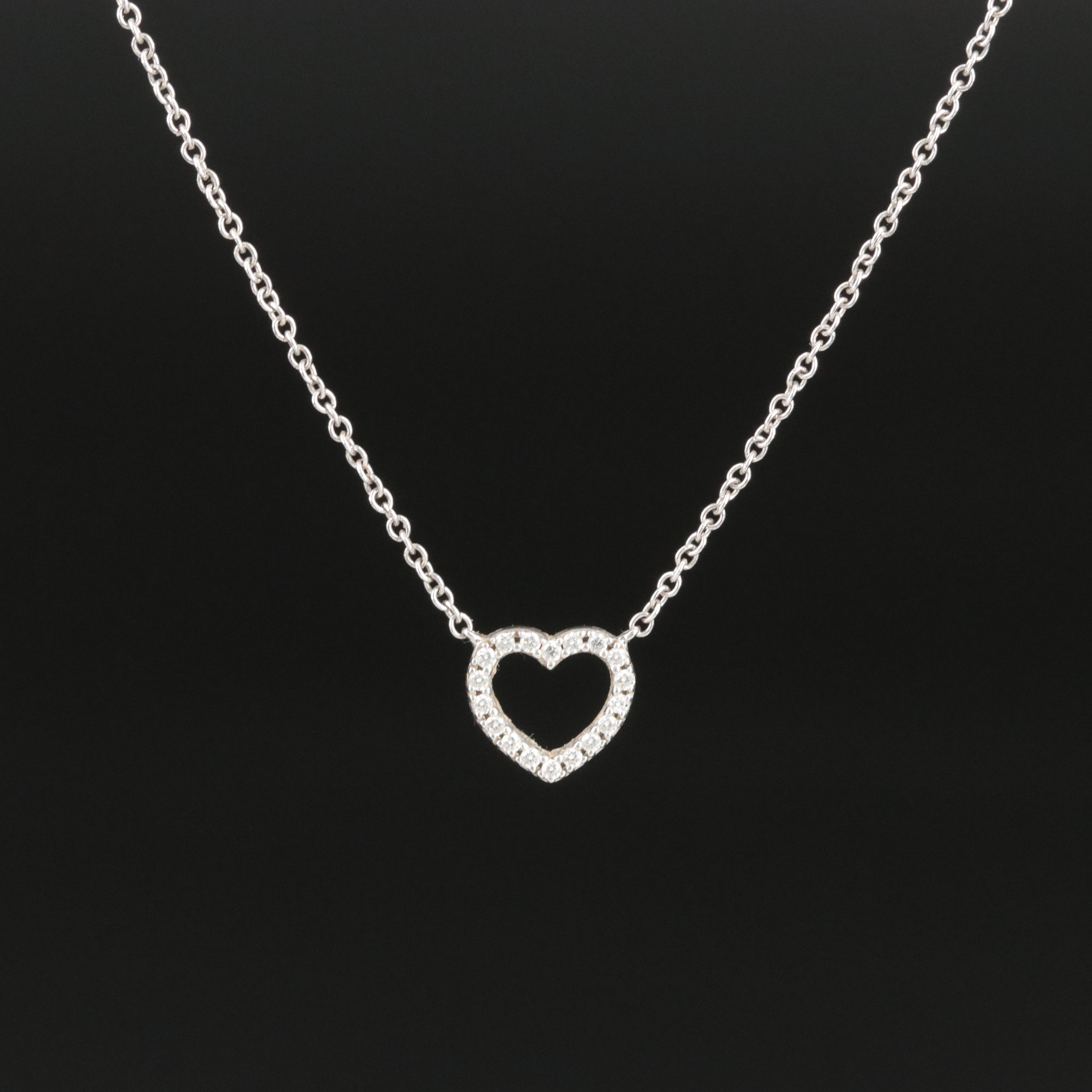 Tiffany & Co. 18K Diamond Heart Necklace