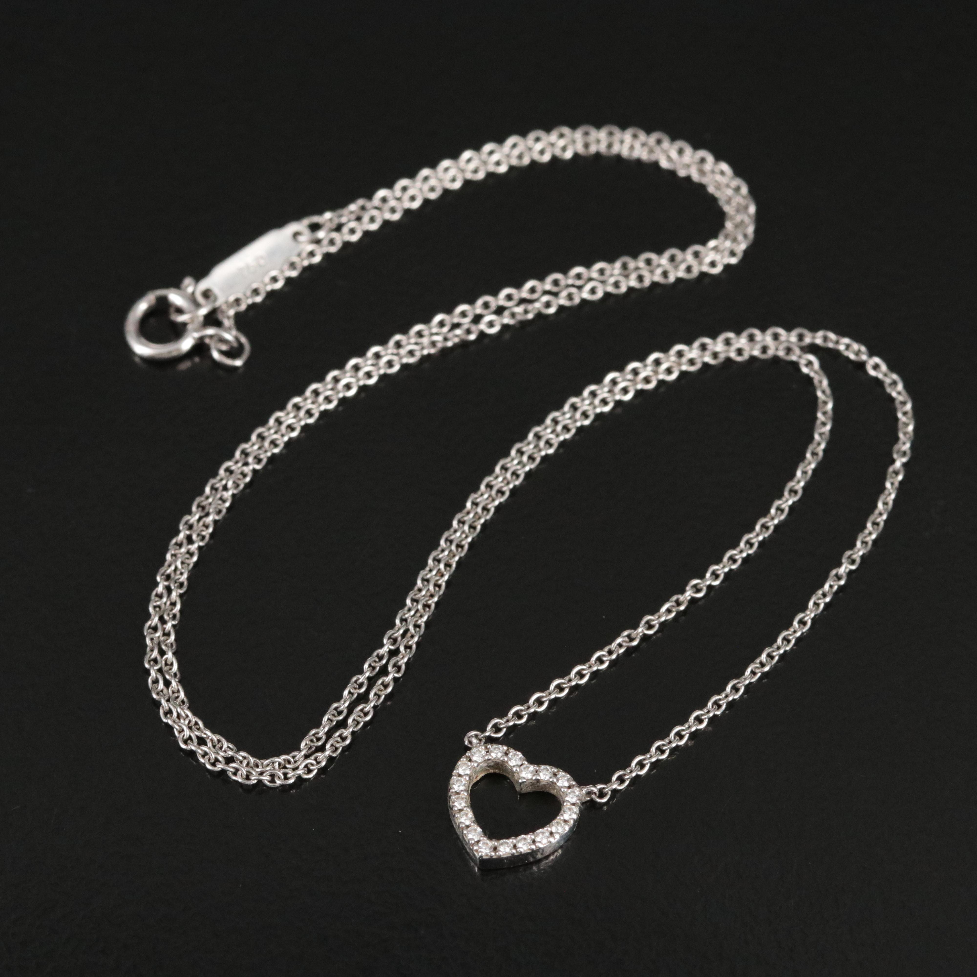 Tiffany & Co. 18K Diamond Heart Necklace