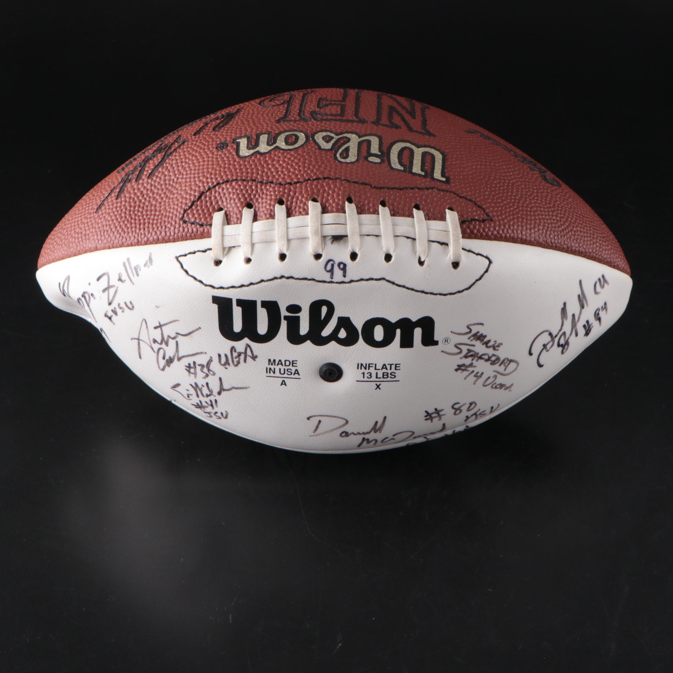 1999 NFL Draft Class Signed Wilson Football Featuring Champ Bailey and More