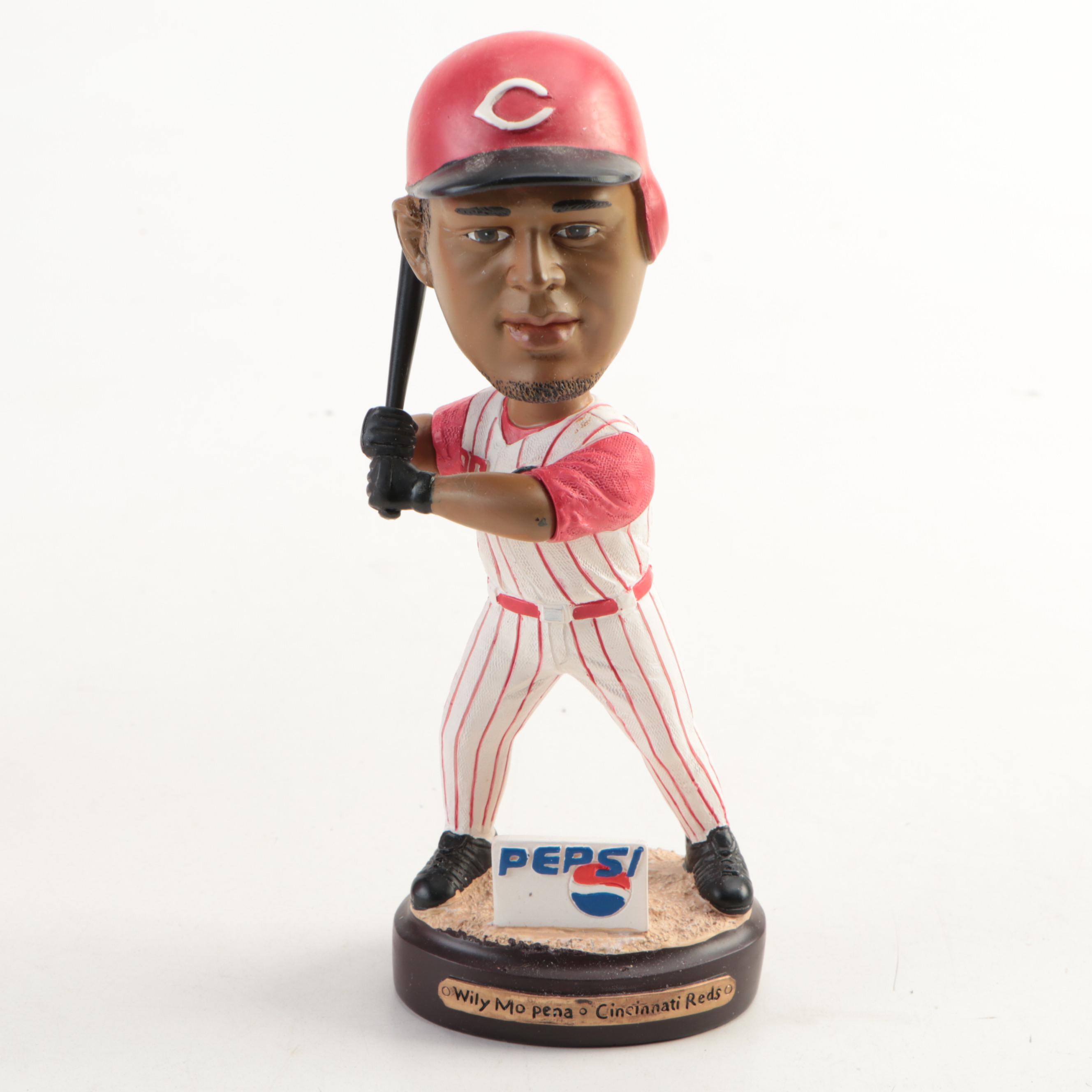 Cincinnati Reds Willy Mo Pena Bobblehead with Budweiser Dish and More