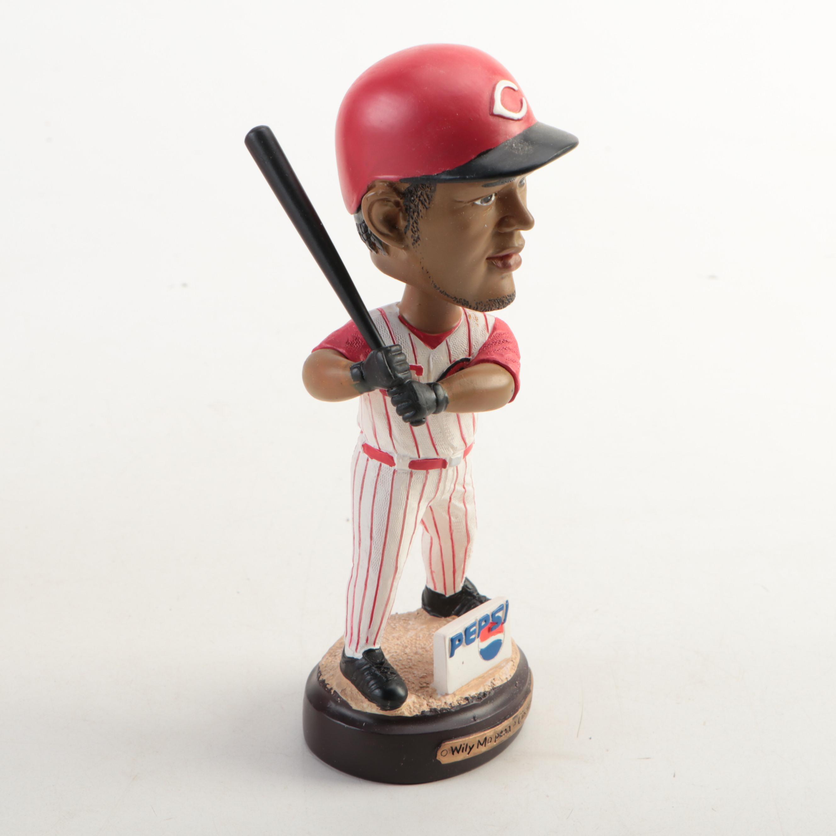 Cincinnati Reds Willy Mo Pena Bobblehead with Budweiser Dish and More