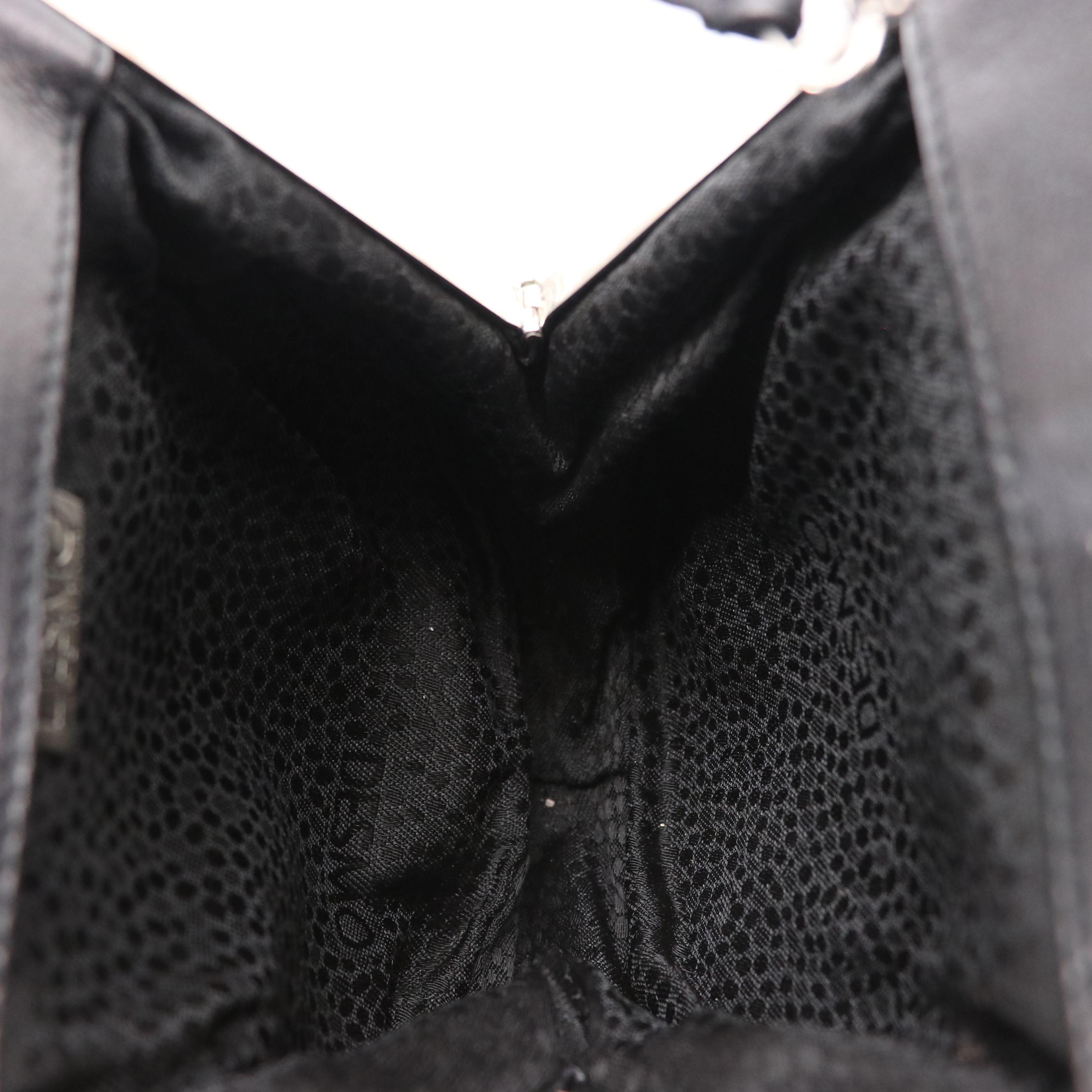 Desmo and Finesse La Model Vintage Black Snakeskin Leather Frame Bags