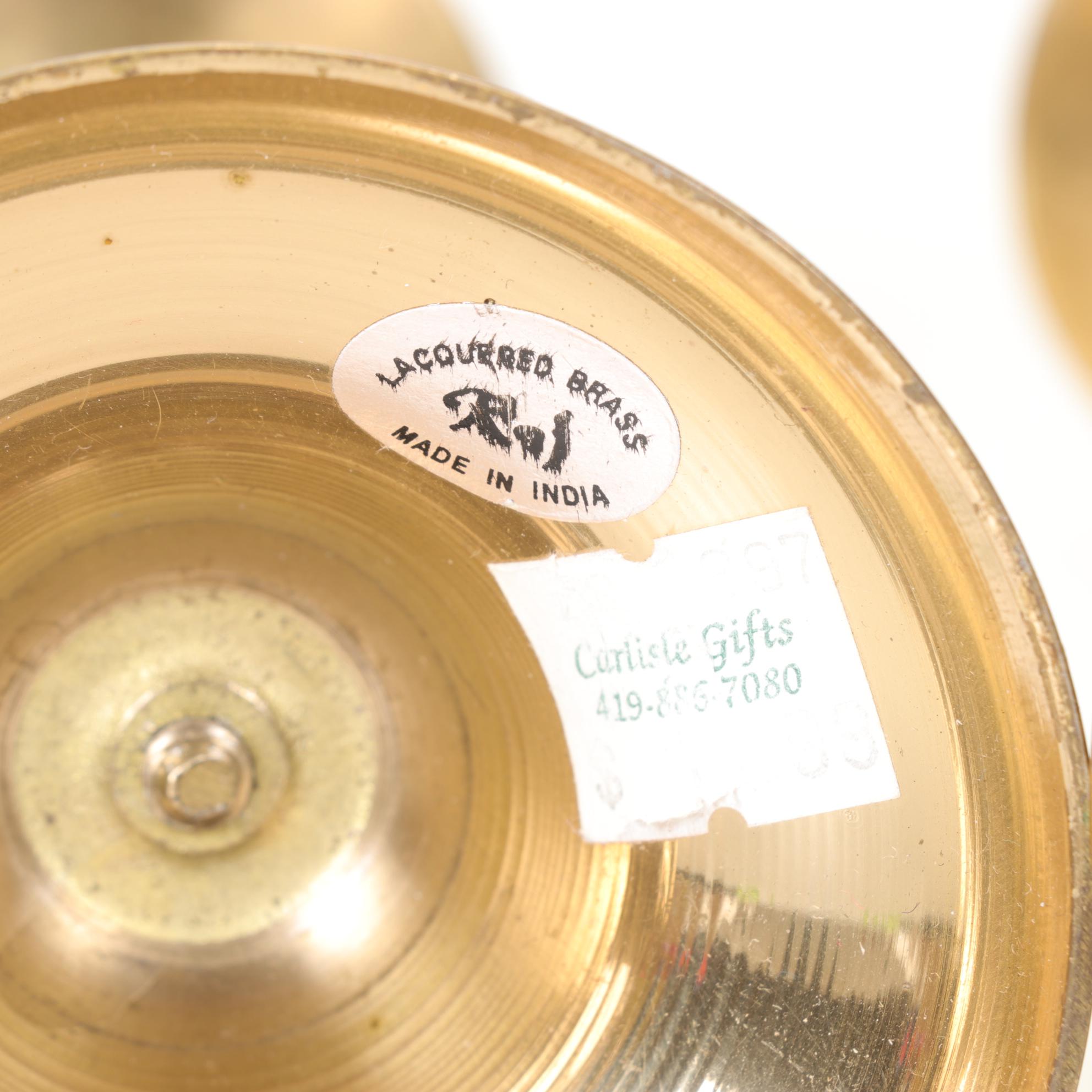 Polished Brass Corkscrew Candle Holders