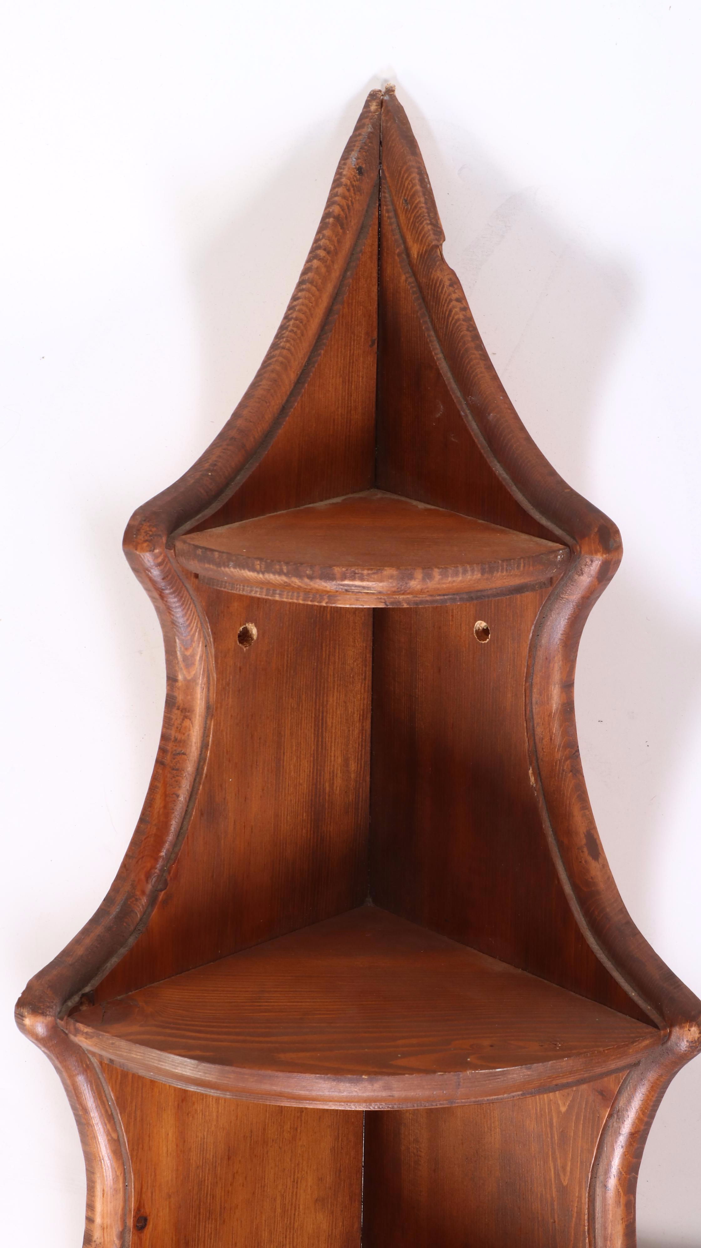 Ken Werner Wood Working Federal Style Pine Graduated Corner Hanging Shelf