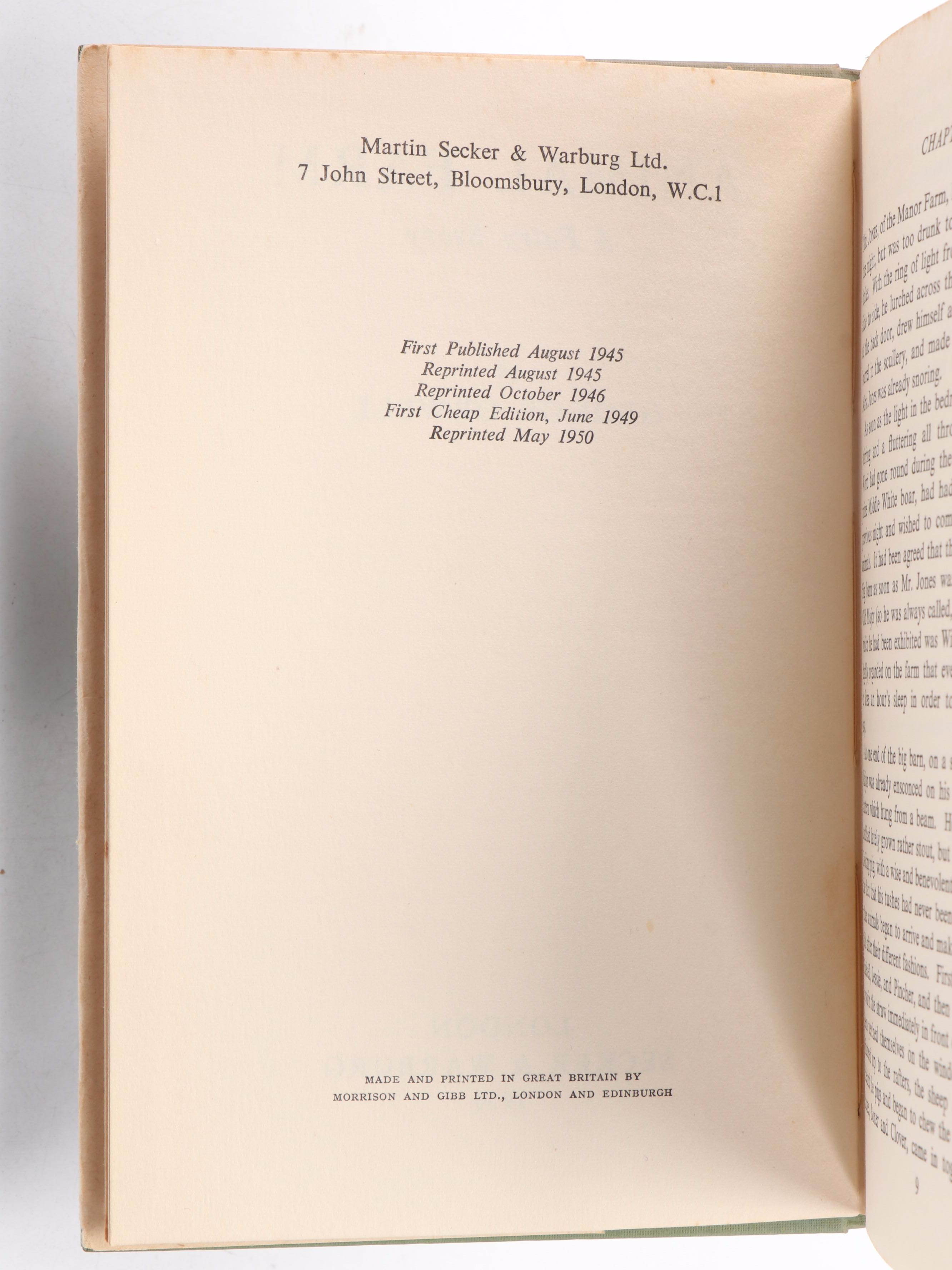 Cheap Edition "Animal Farm" by George Orwell, 1950