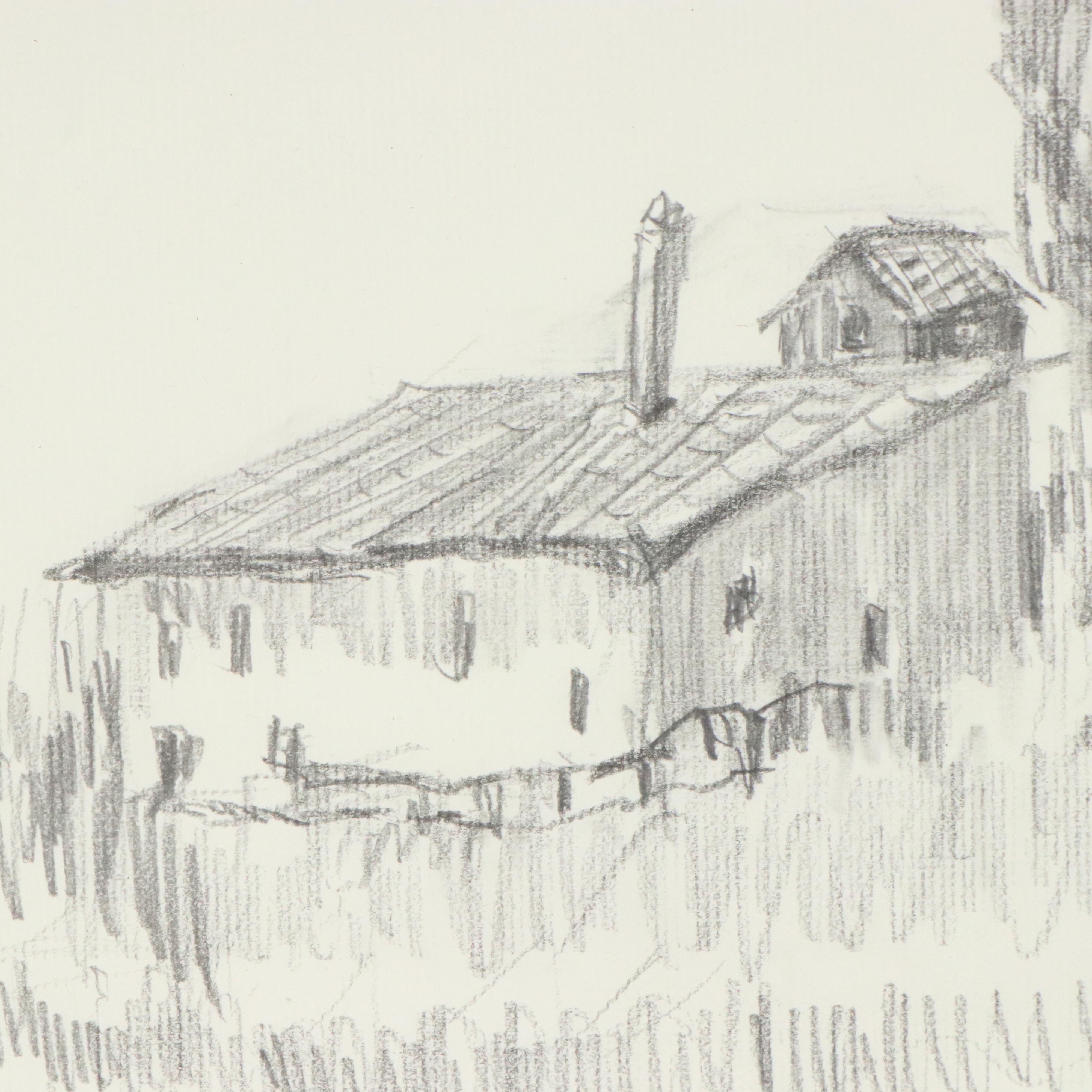 Graphite Landscape Drawing, 21st Century