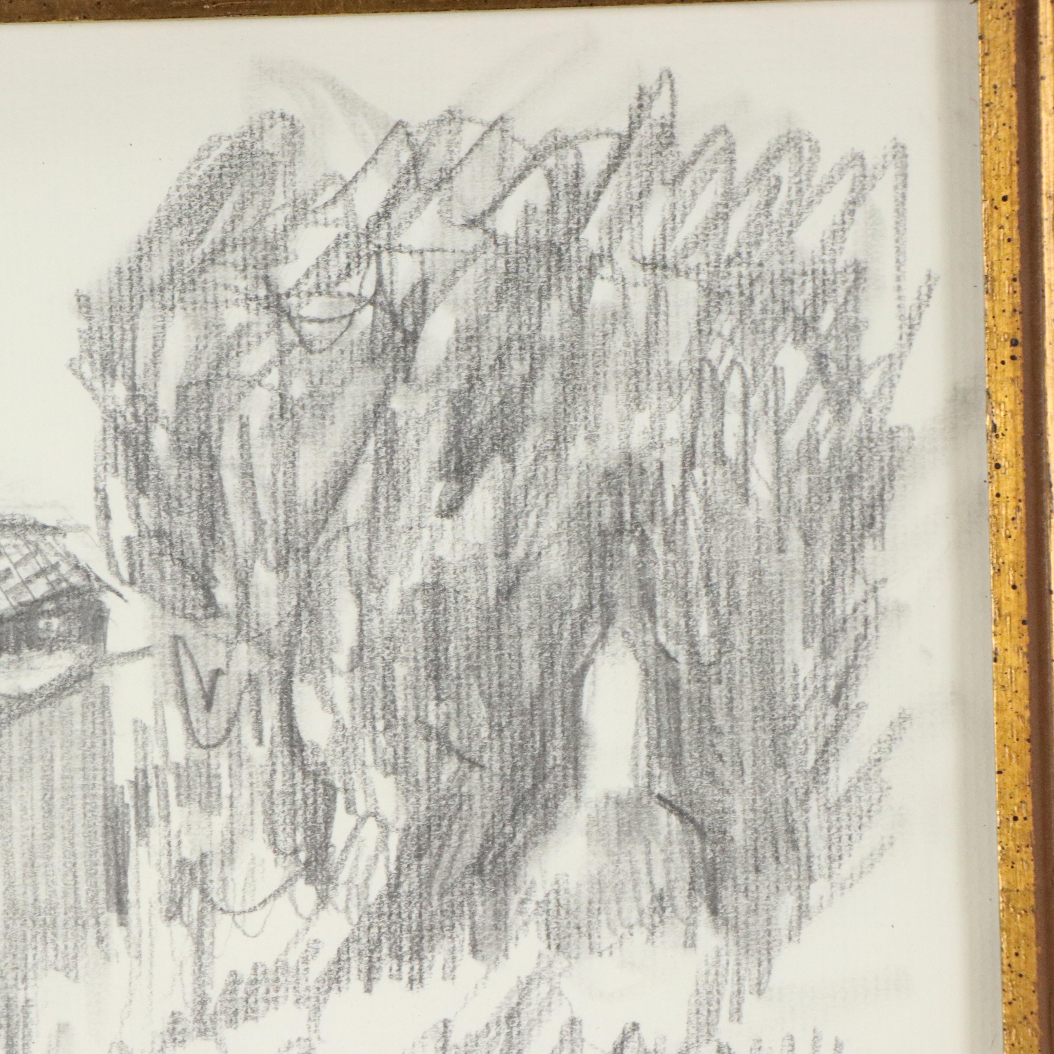 Graphite Landscape Drawing, 21st Century