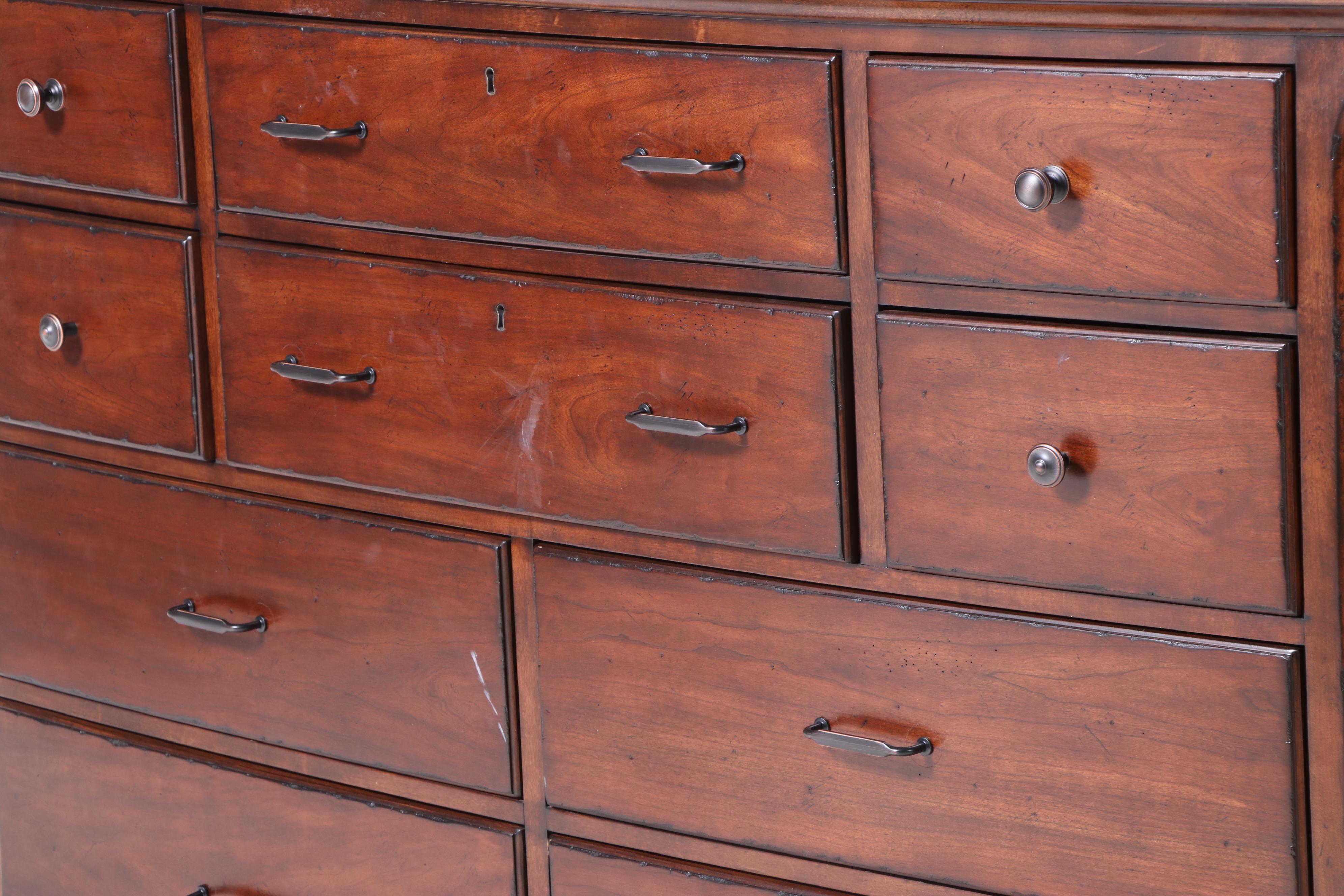 Wrangler Home Rustic Cherrywood Ten-Drawer Bowfront Chest