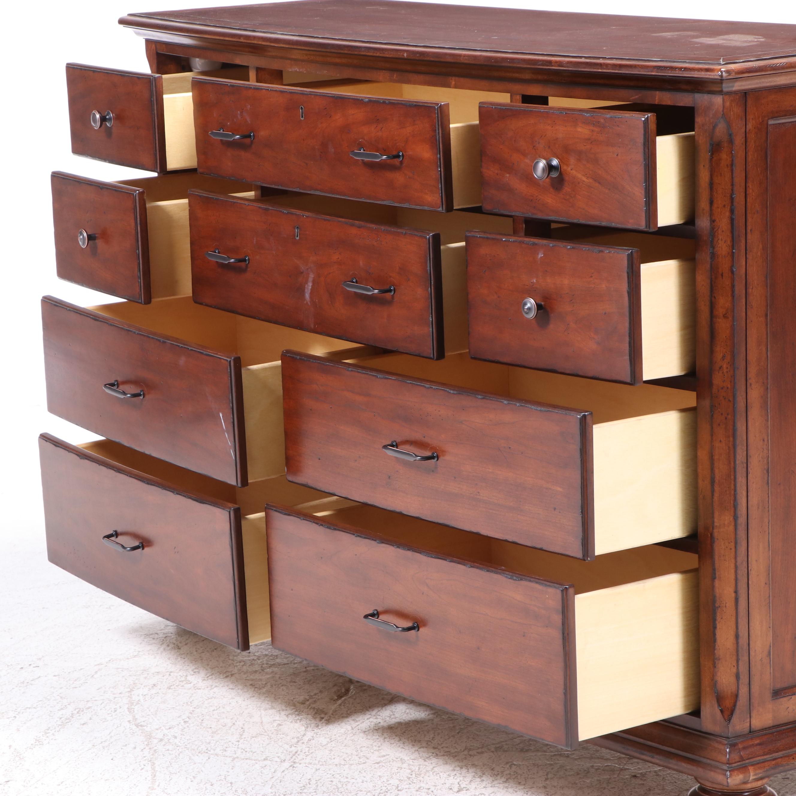 Wrangler Home Rustic Cherrywood Ten-Drawer Bowfront Chest