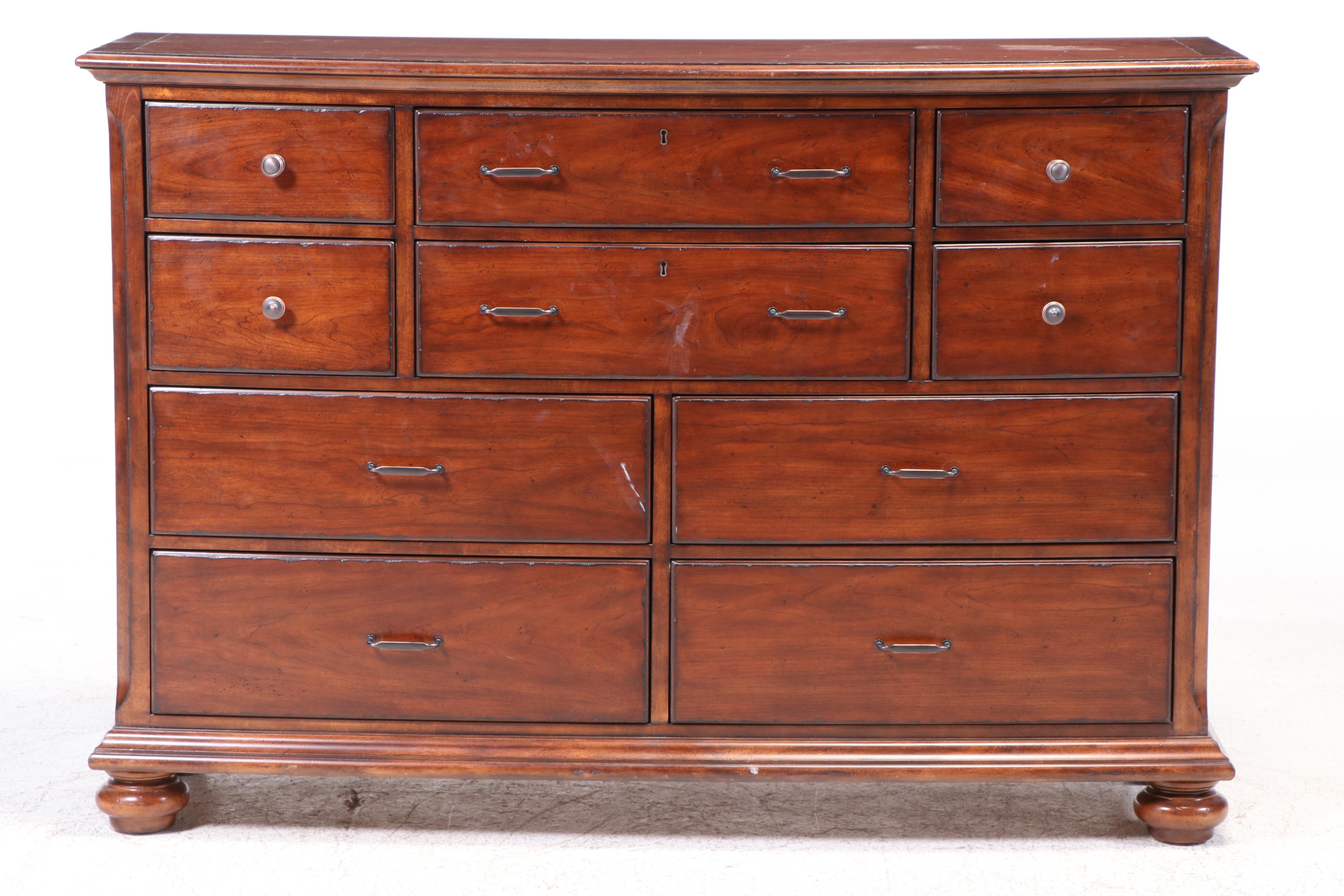 Wrangler Home Rustic Cherrywood Ten-Drawer Bowfront Chest