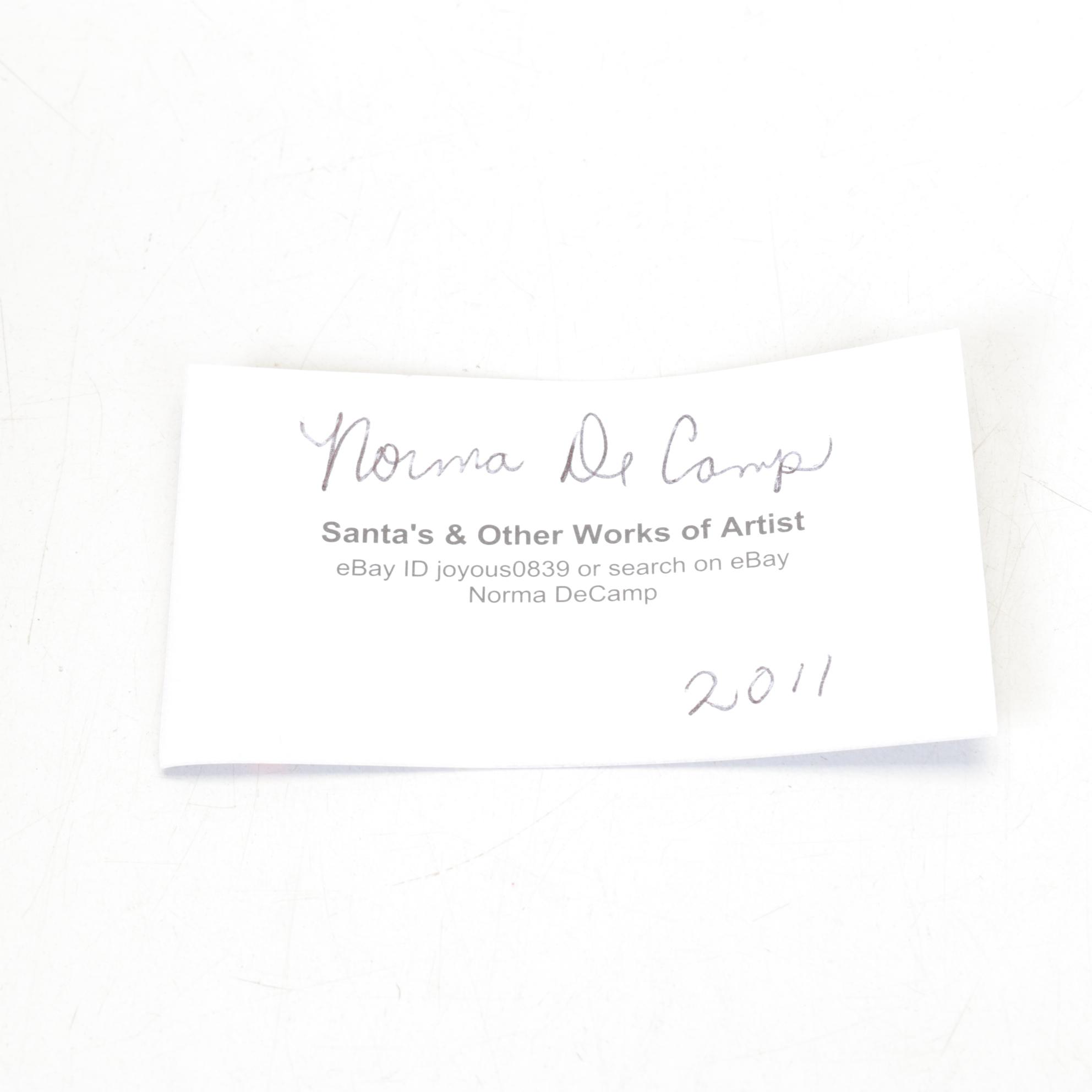 Norma DeCamp Santa Claus Sitting Figure With Fur Hat