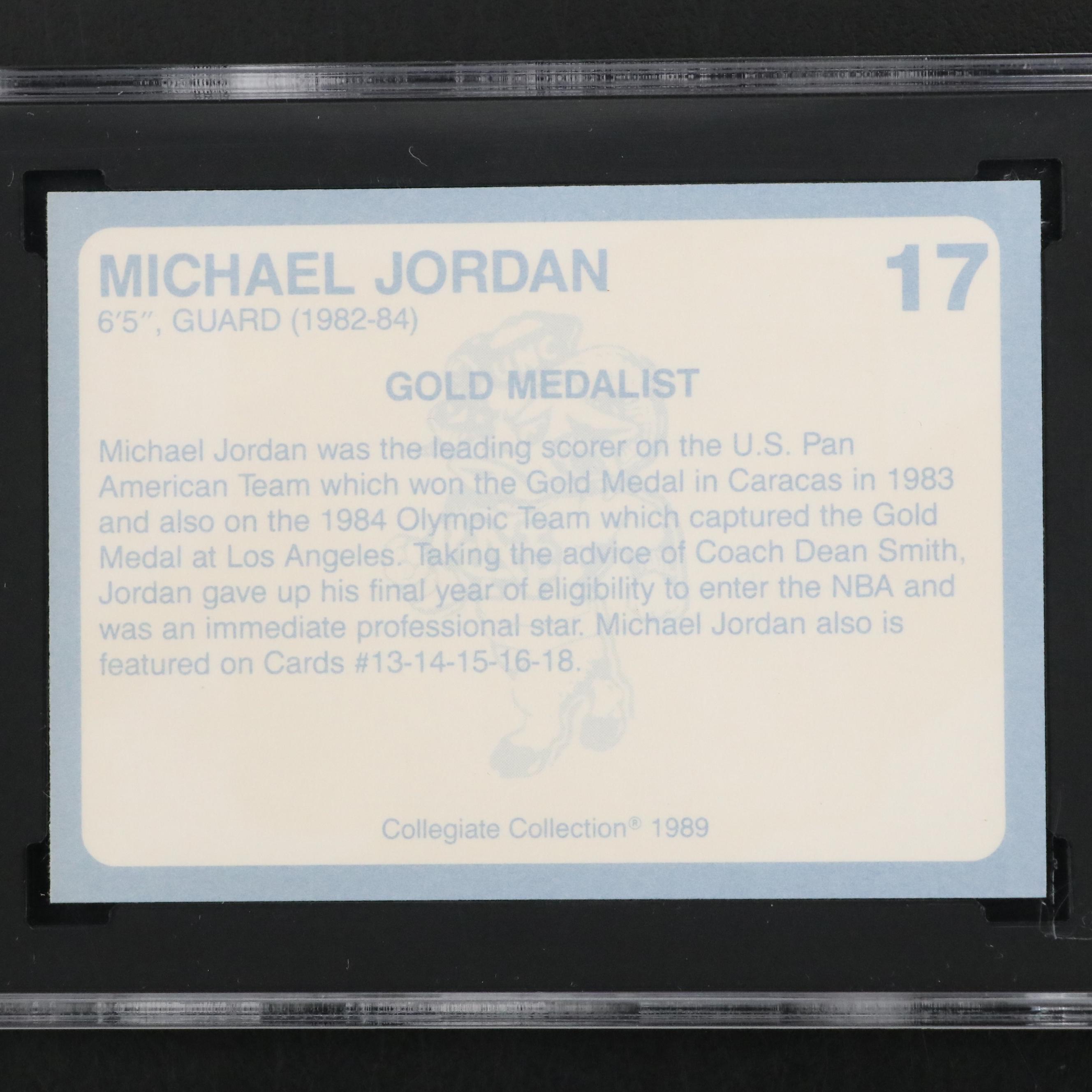 1989 Collegiate Collection Michael Jordan Card #17 Graded SGC 9.5