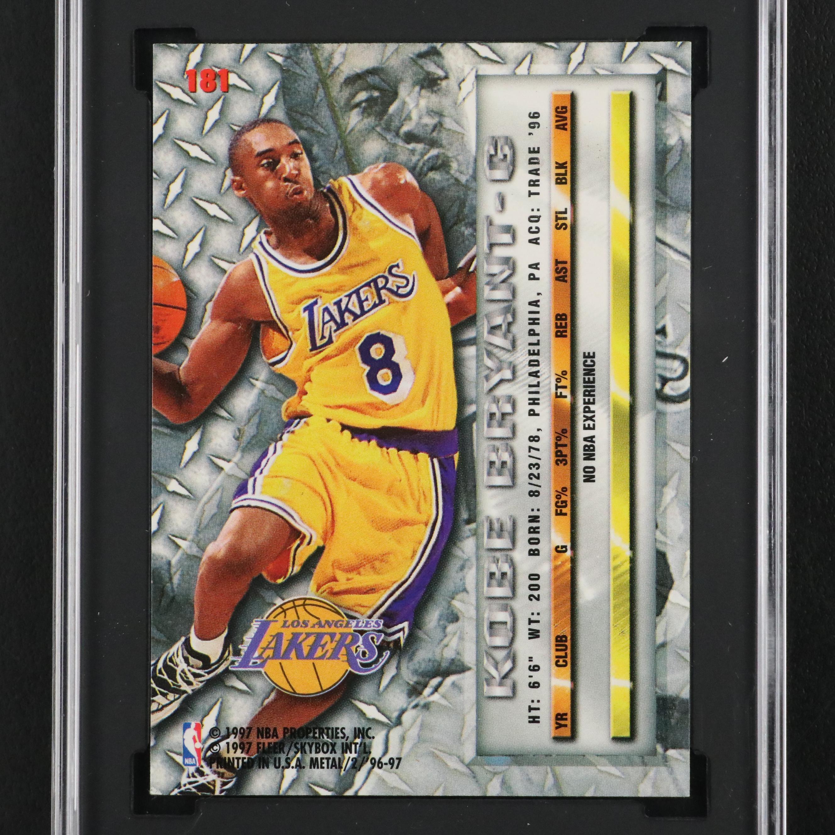 1996–97 Fleer Metal Kobe Bryant Rookie Card #181 Grade SGC 9