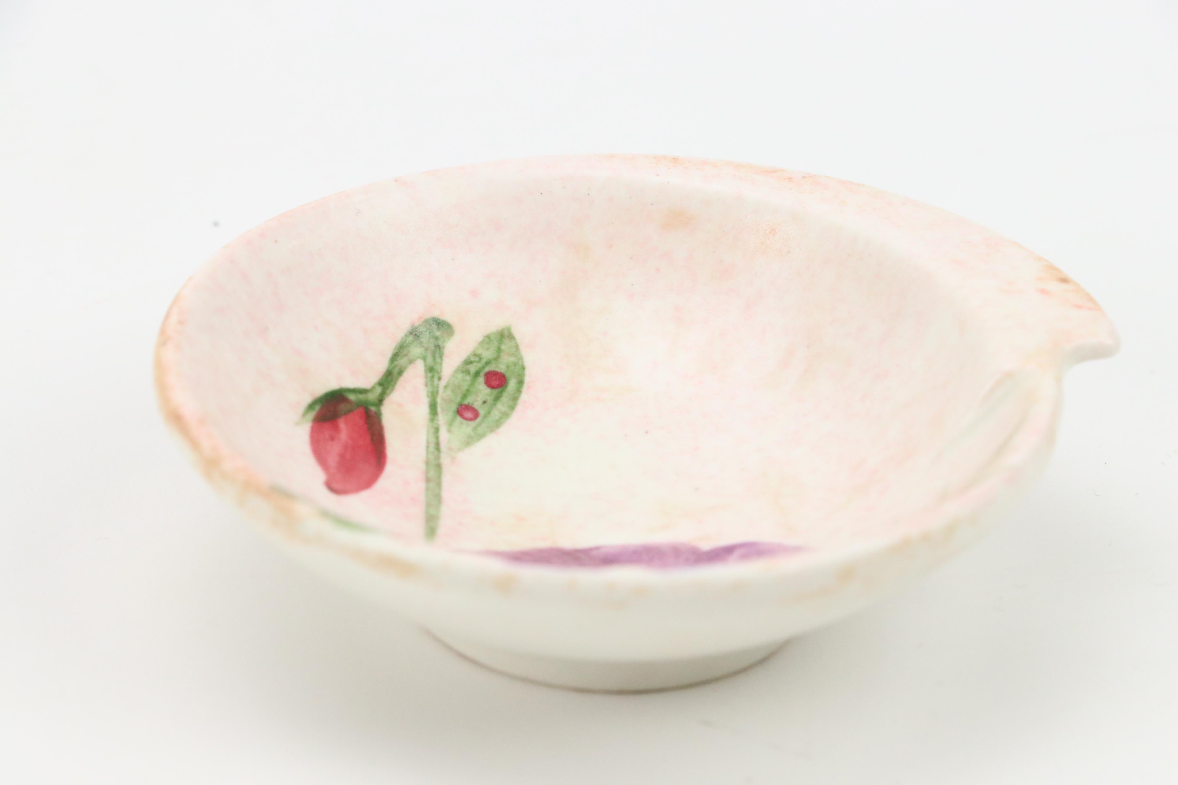 English E. Radford Studio Art Pottery Hand-Painted Floral Bowls, c. 1935